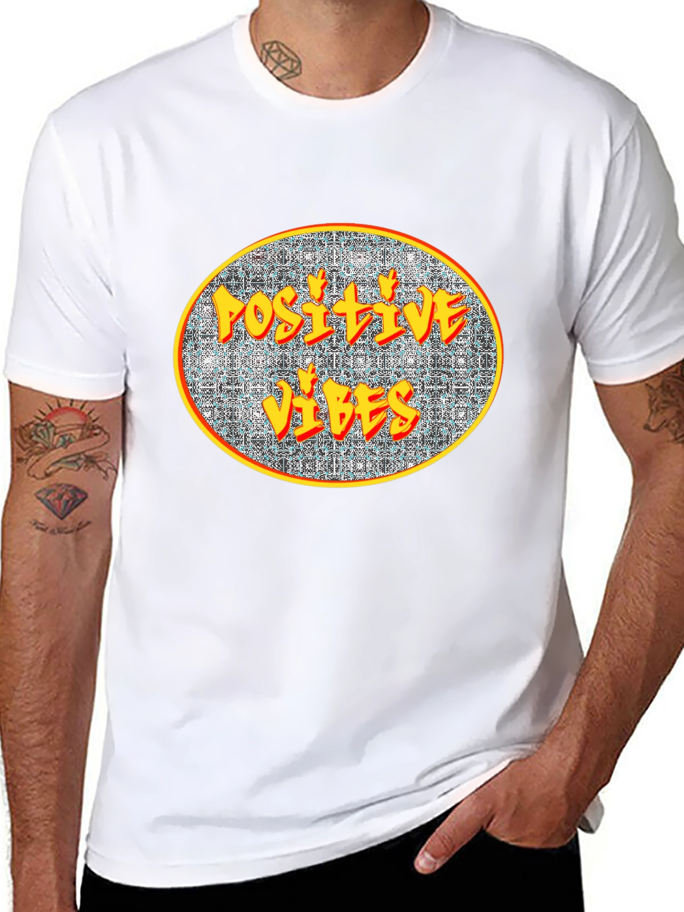 Black Positive Vibes Graphic Tee - Stylish Comfort view 8