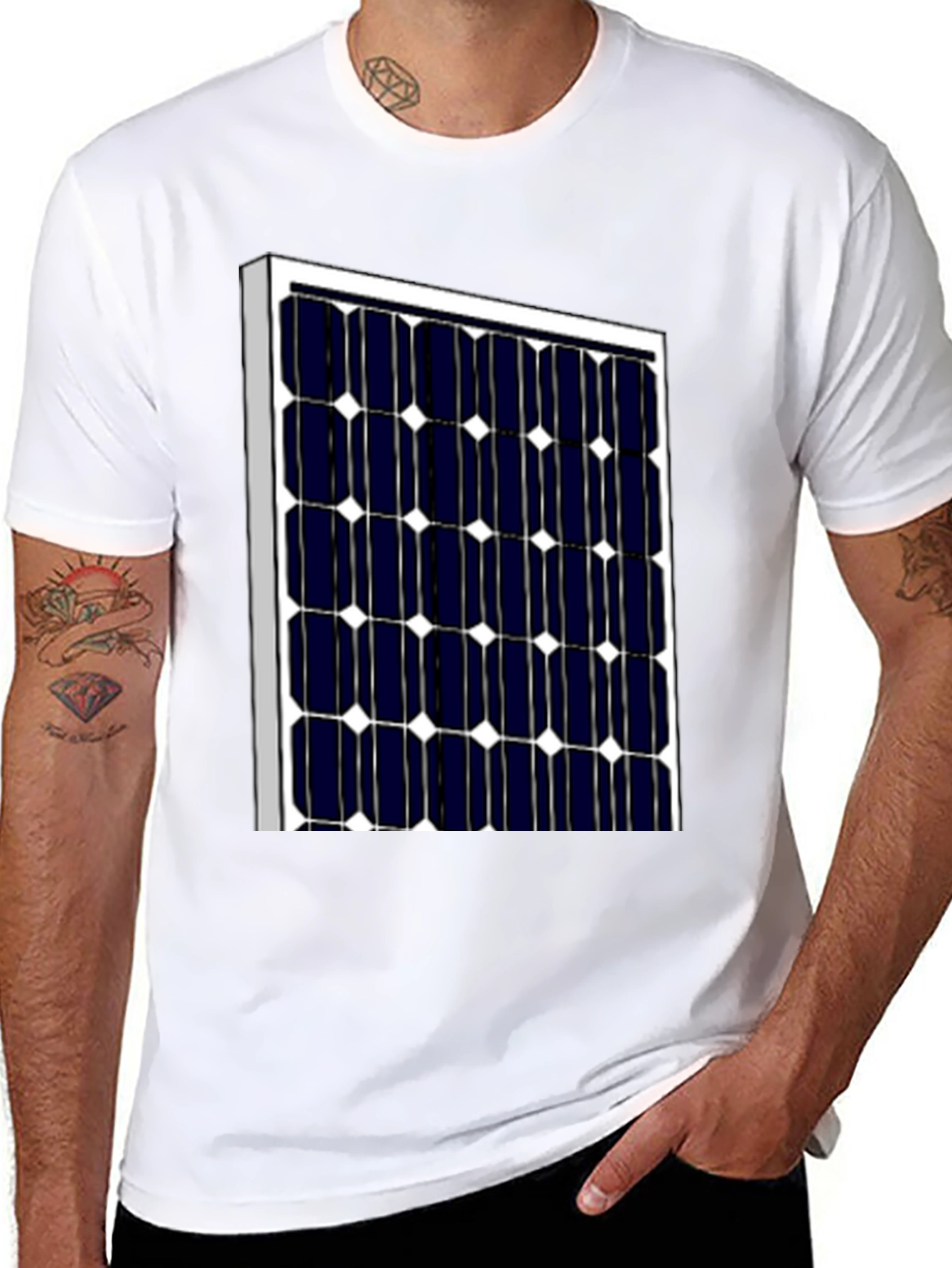 Black Solar Panel Graphic T-Shirt - Eco-Friendly Style view 8