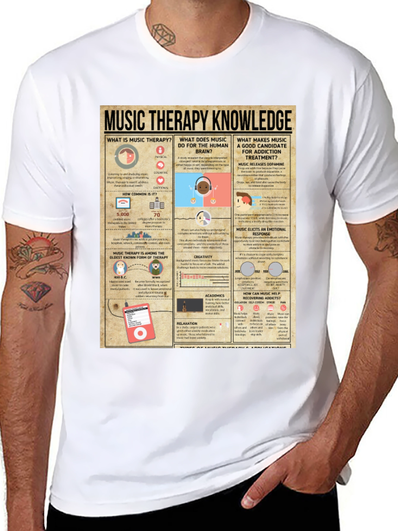 Black Music Therapy Knowledge T-Shirt view 8