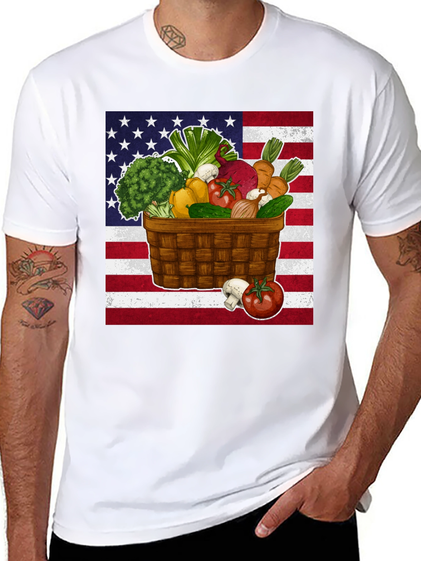 Patriotic Veggie Basket Tee - 8