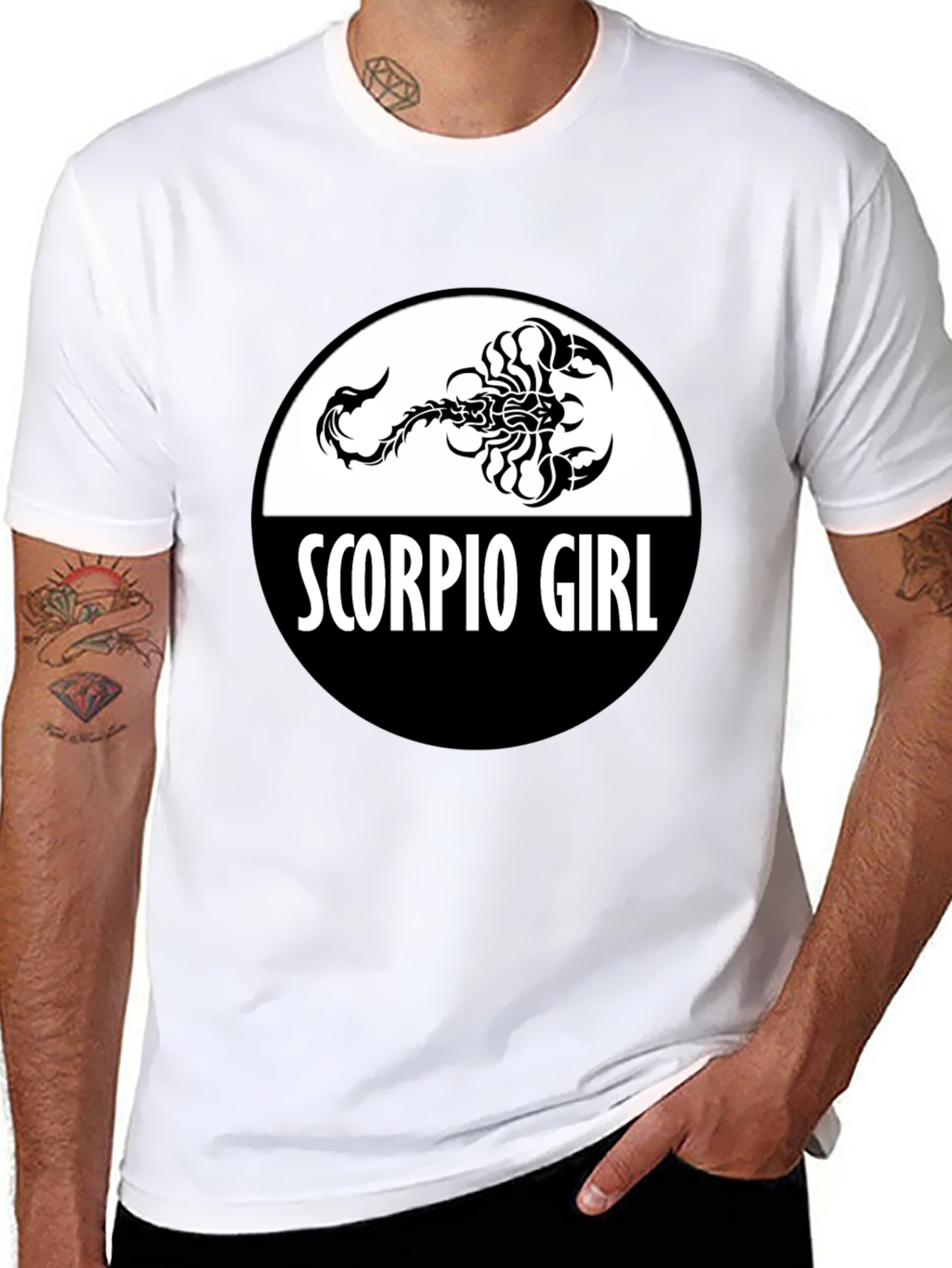 Black Scorpio Girl Zodiac Sign T-Shirt - Black view 8