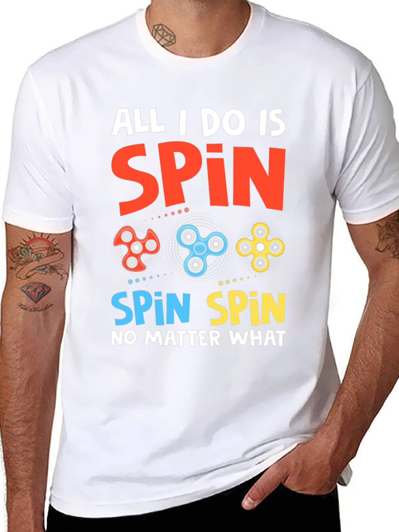 Spin Graphic Tee - Fidget Spinner Design - 8