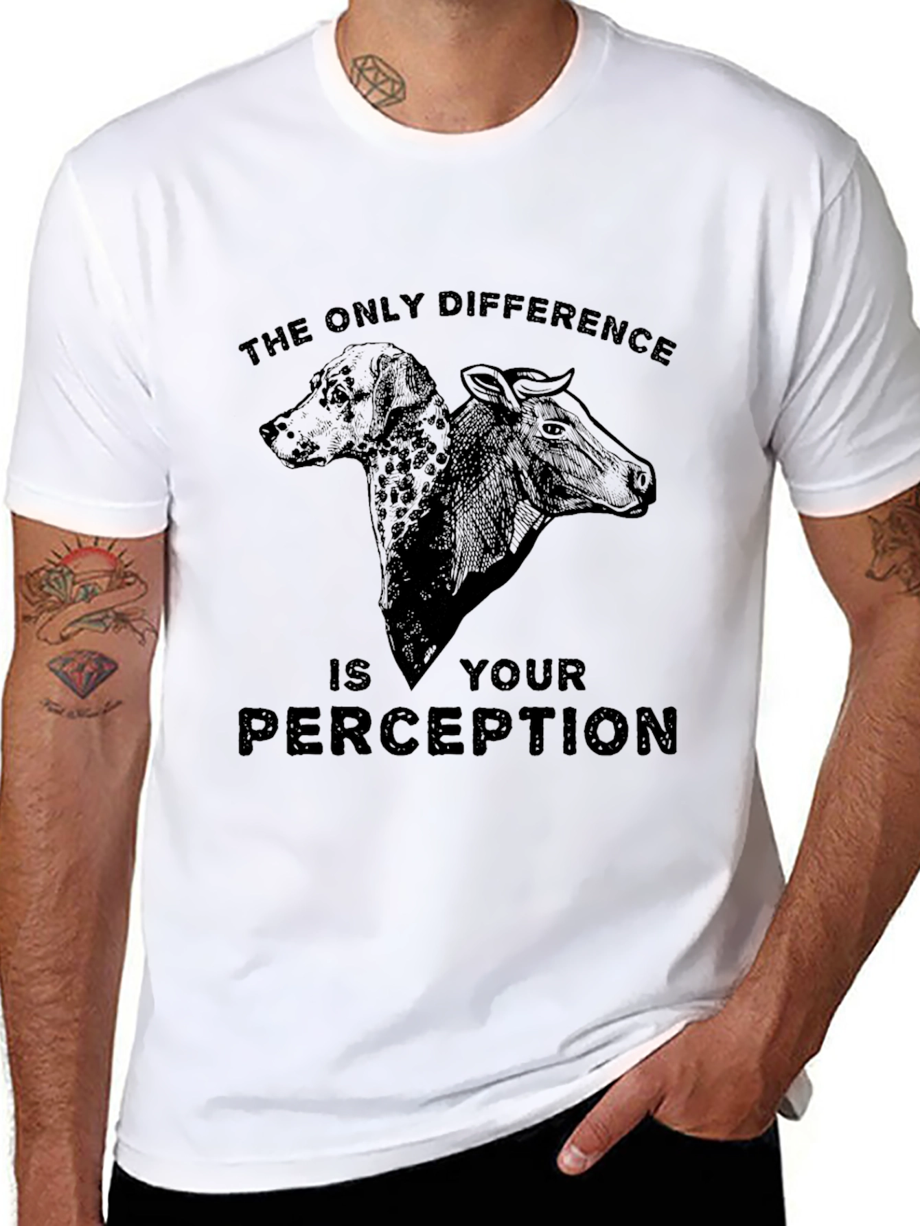 Black Perception Dog & Cow Graphic T-Shirt view 8