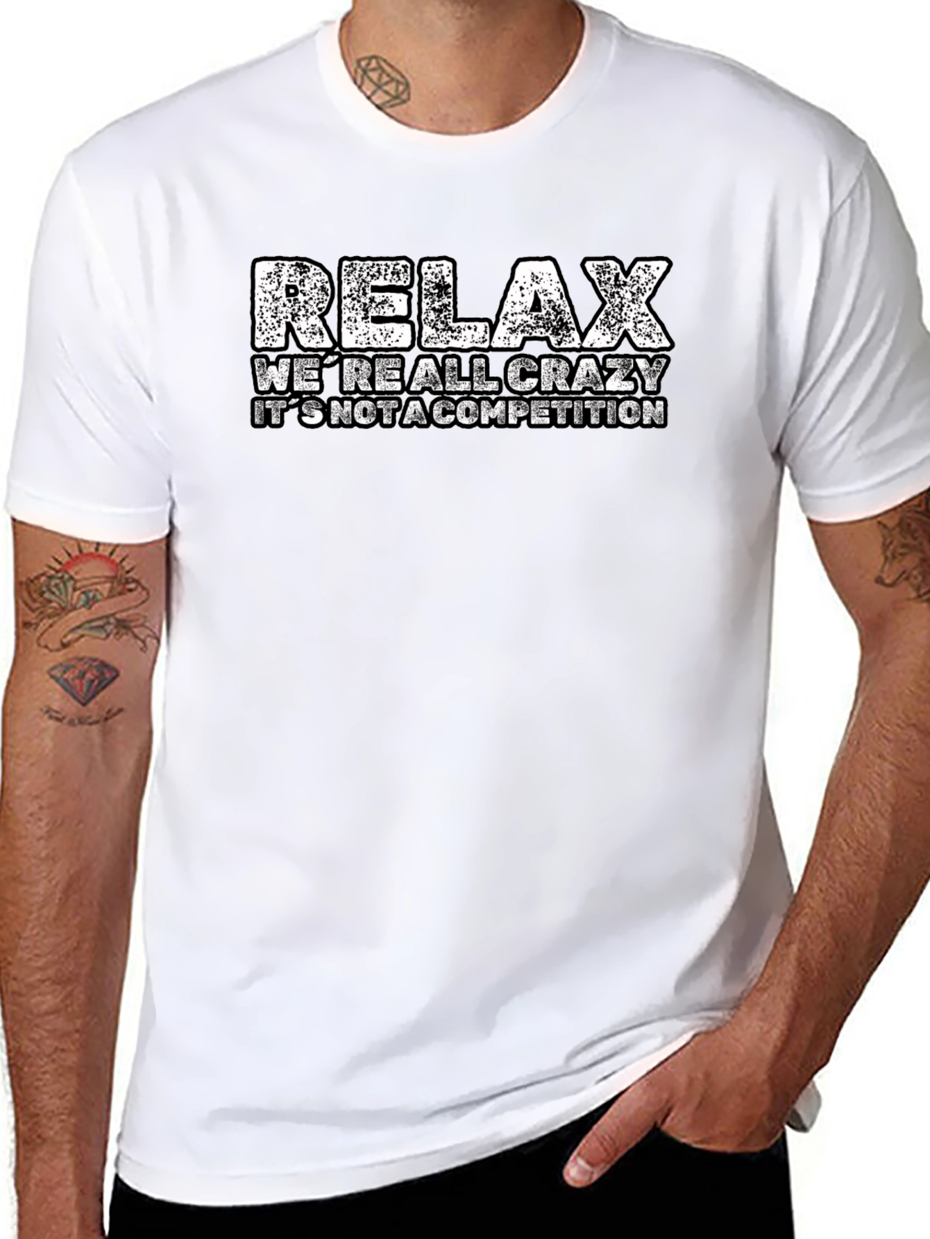 Black Relax Crazy T-Shirt - Funny Casual Tee view 8