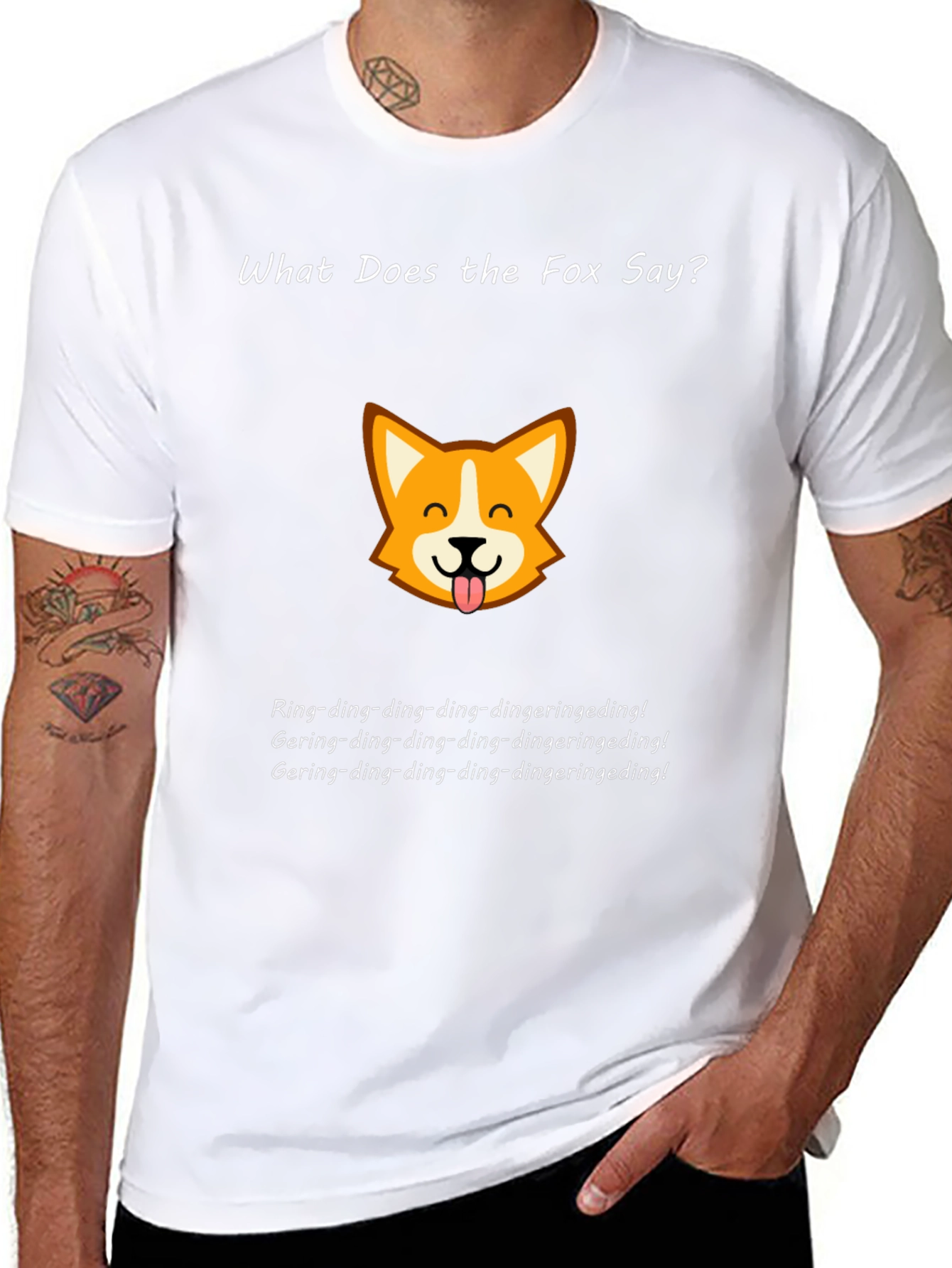 Black What Does the Fox Say Black T-Shirt view 8