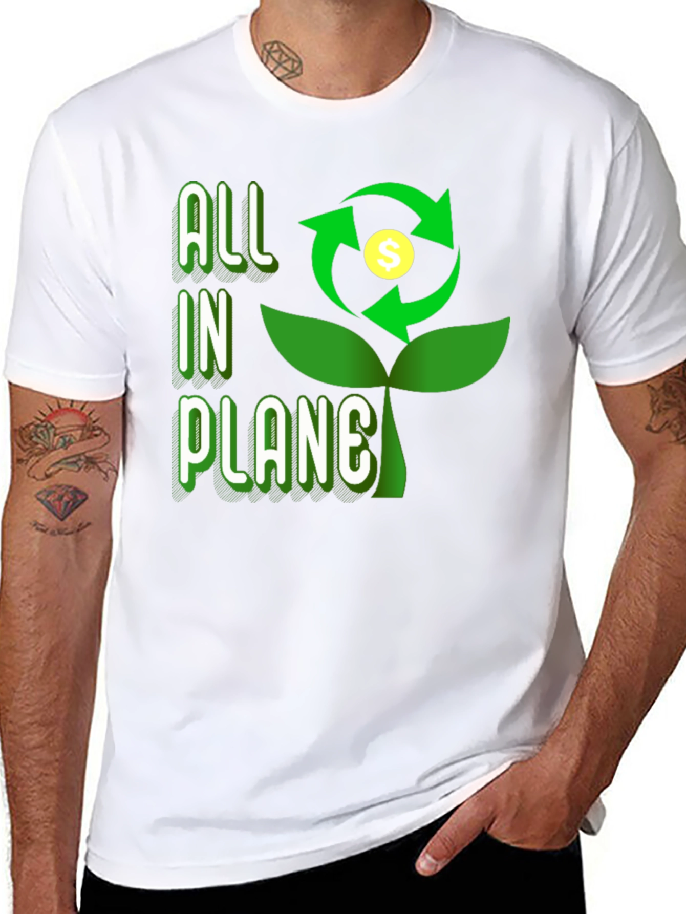 Black All In Plane Graphic Tee - Eco-Friendly Design view 8