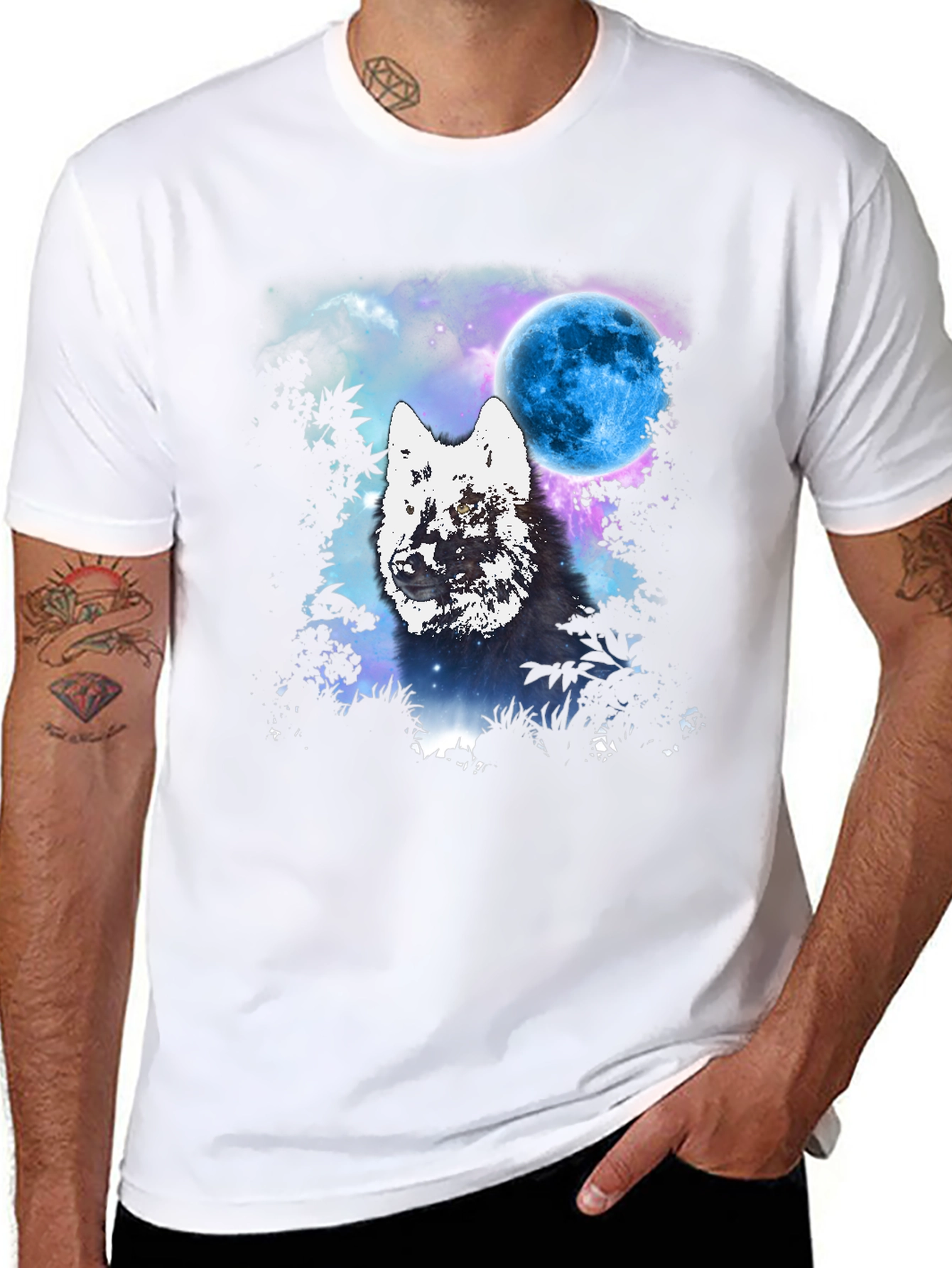Black Wolf Moon Graphic Tee view 8