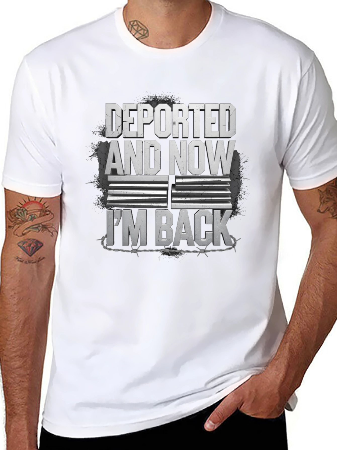 Deported & Now I'm Back Graphic T-Shirt - 8