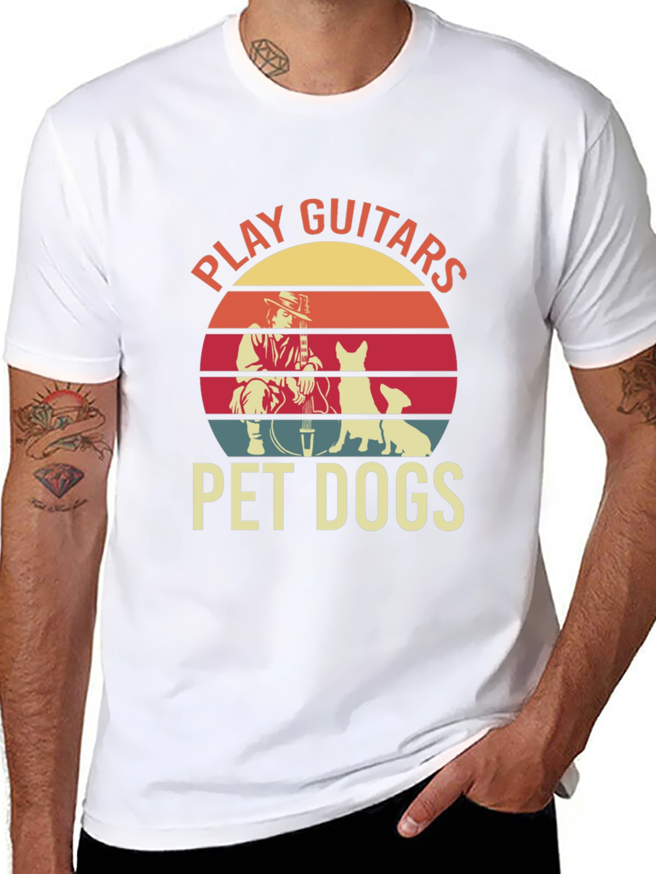 Black Play Guitars Pet Dogs Graphic Tee view 8