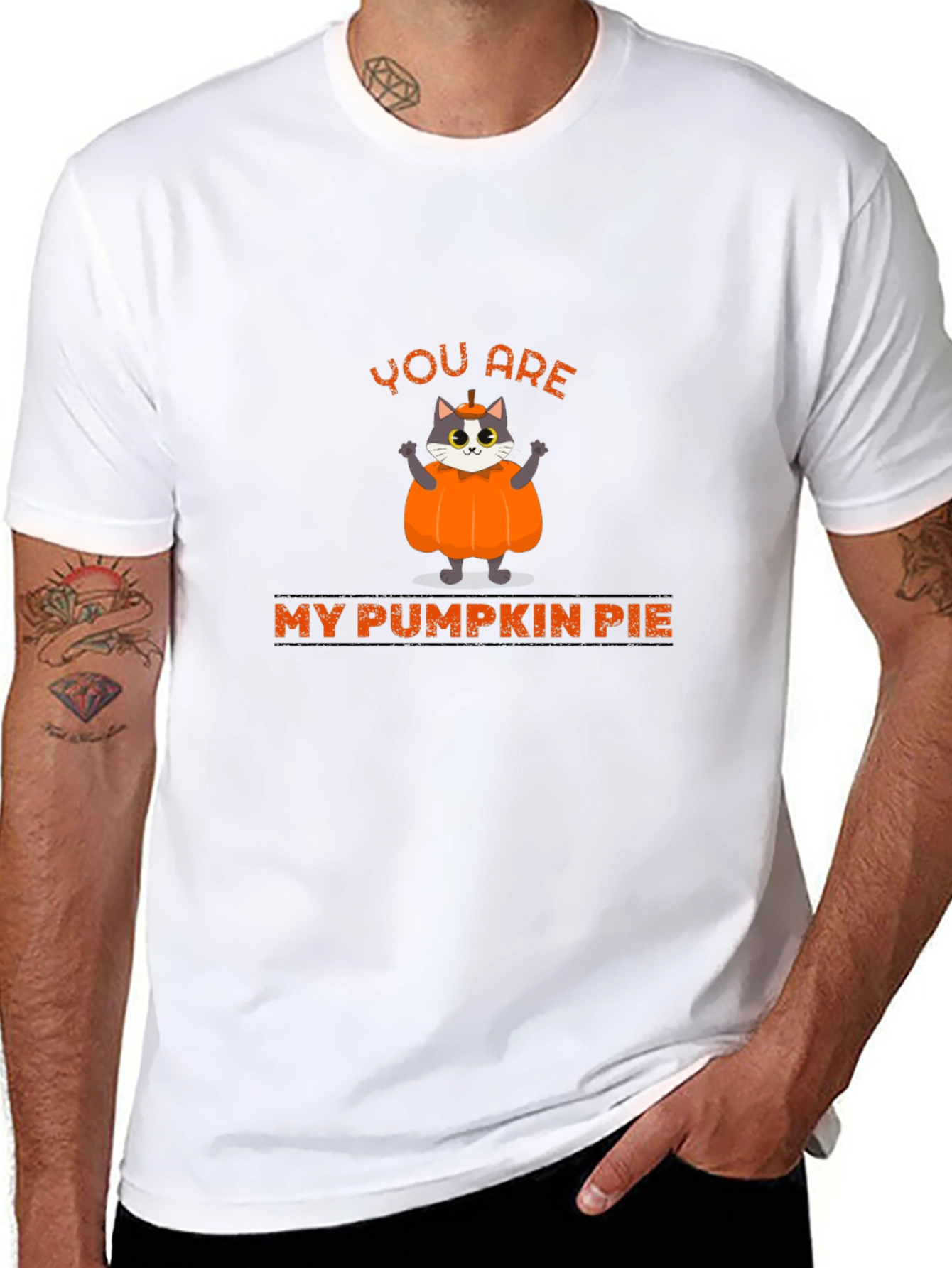 Black You are My Pumpkin Pie Cat Graphic T-Shirt view 8