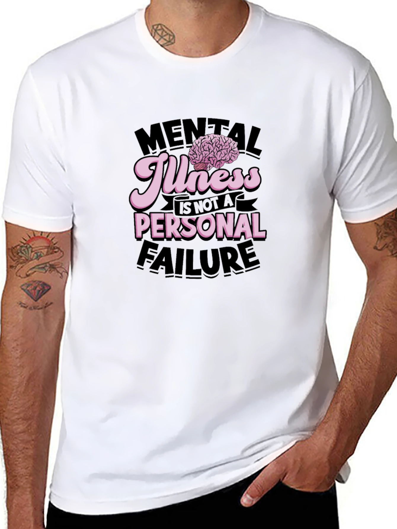 Black Mental Illness Awareness Graphic Tee view 8
