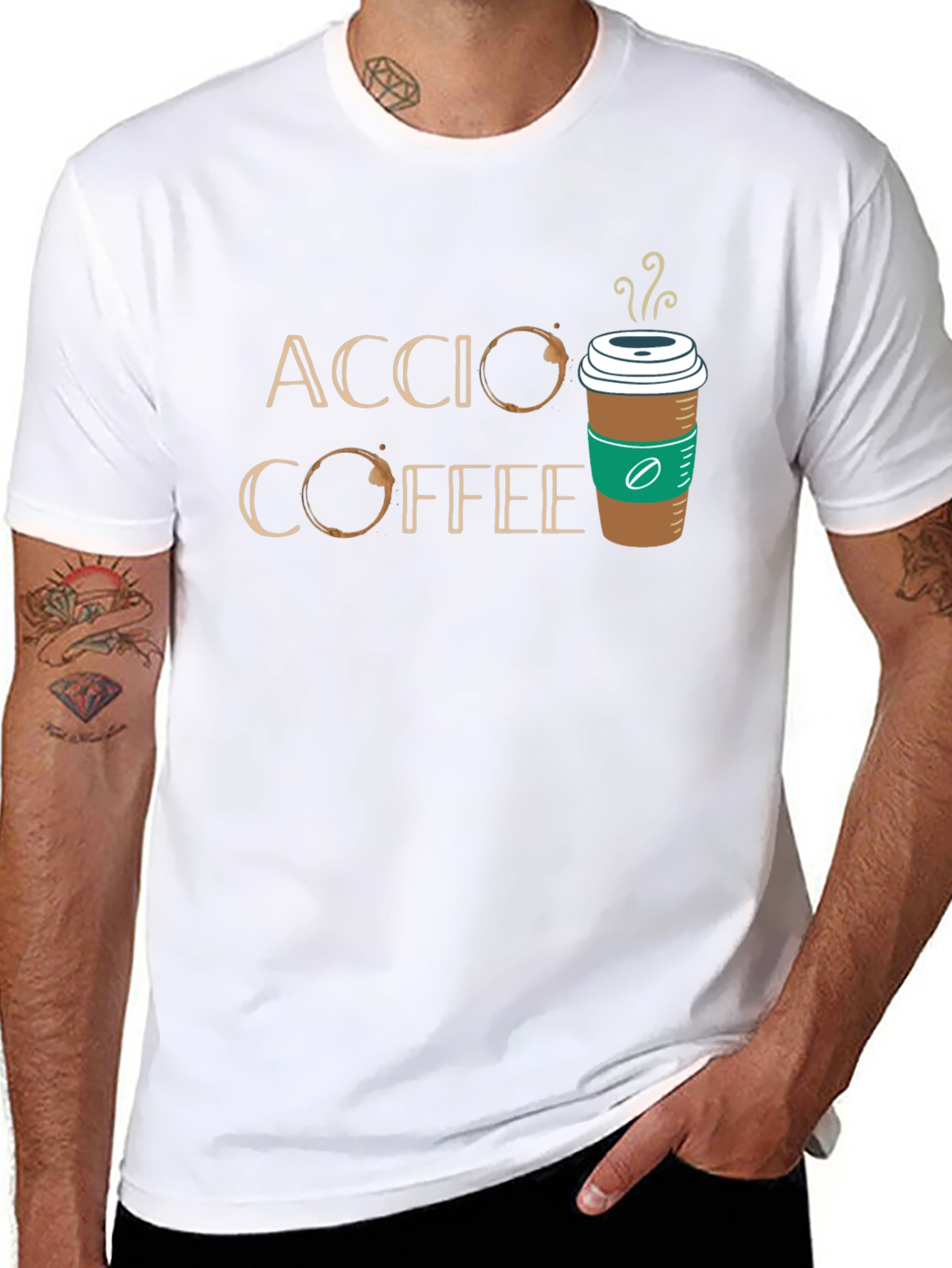 Black Accio Coffee T-Shirt - Magic & Caffeine! view 8