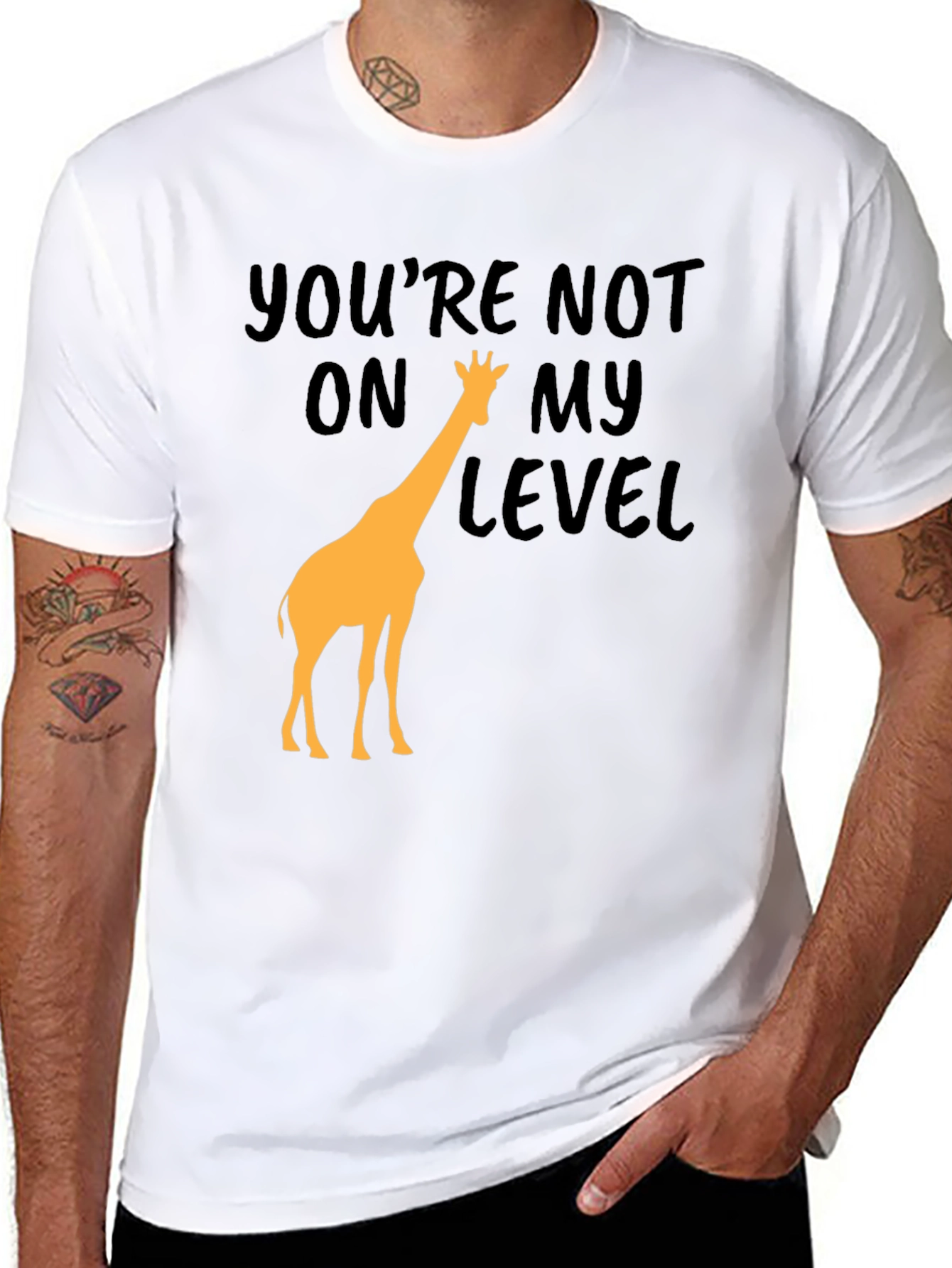 Black You're Not On My Level Giraffe Graphic Tee view 8