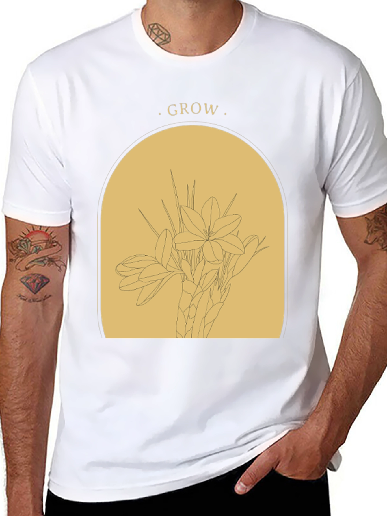 Black Grow Graphic T-Shirt - Black Botanical Tee view 8