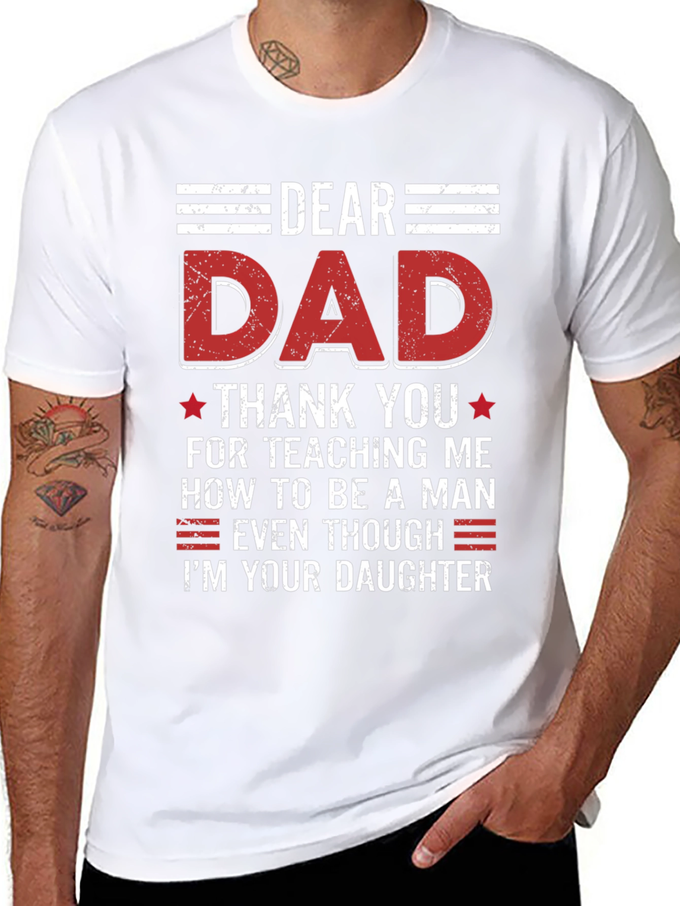 Black Dear Dad T-Shirt - Father's Day Gift view 8