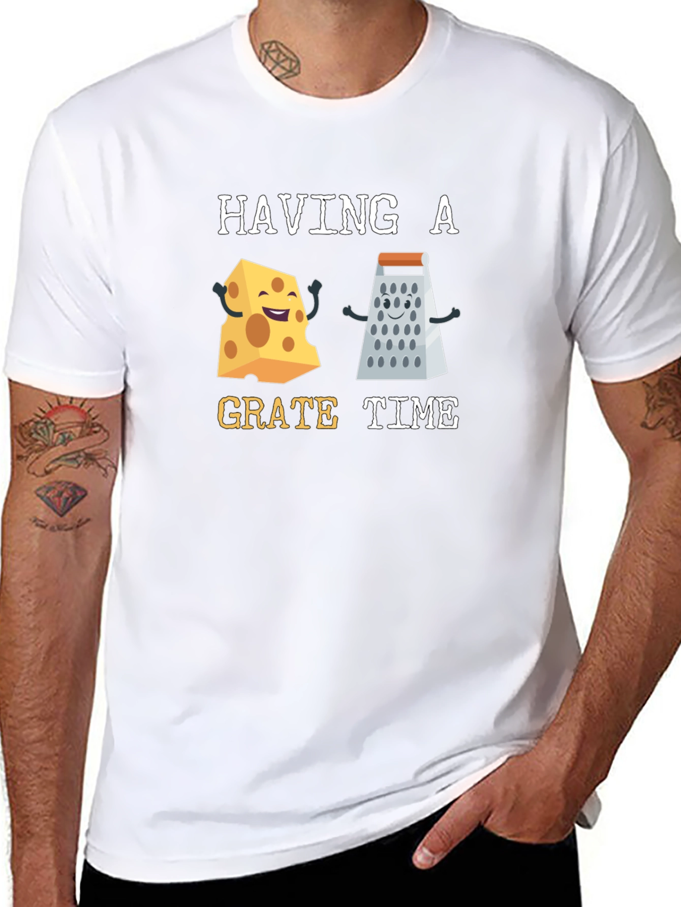 Black Funny Cheese Grater Humor Graphic Tee view 8