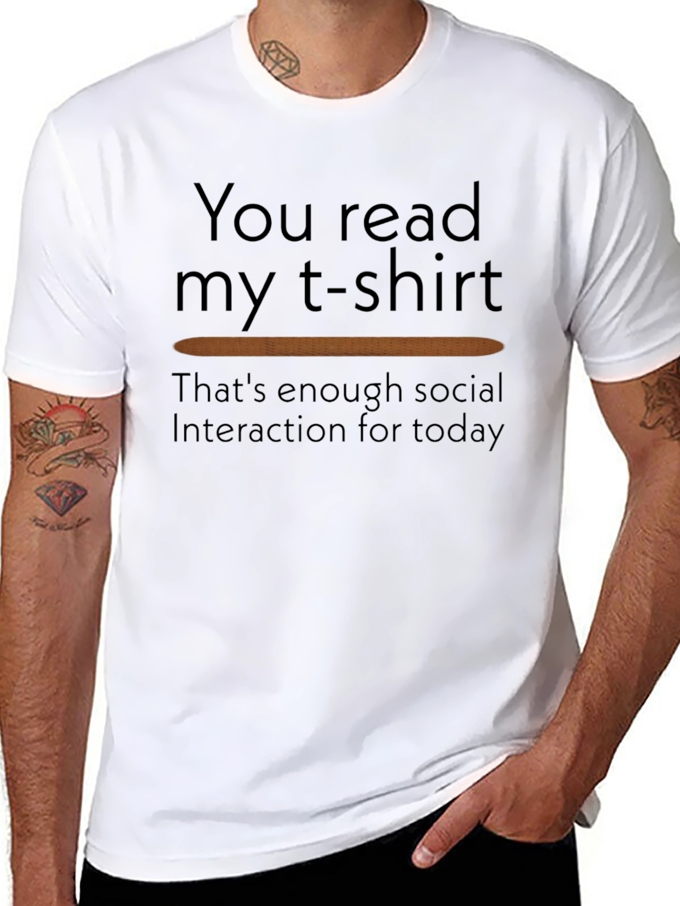 Black Funny T-Shirt: You Read My T-Shirt - Enough Social Interaction view 8
