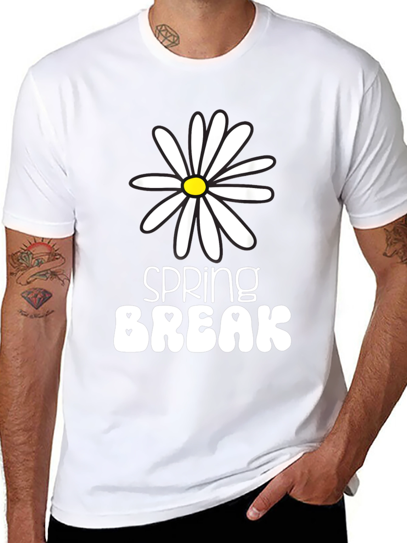 Black Spring Break Daisy Graphic Tee - Unisex view 8