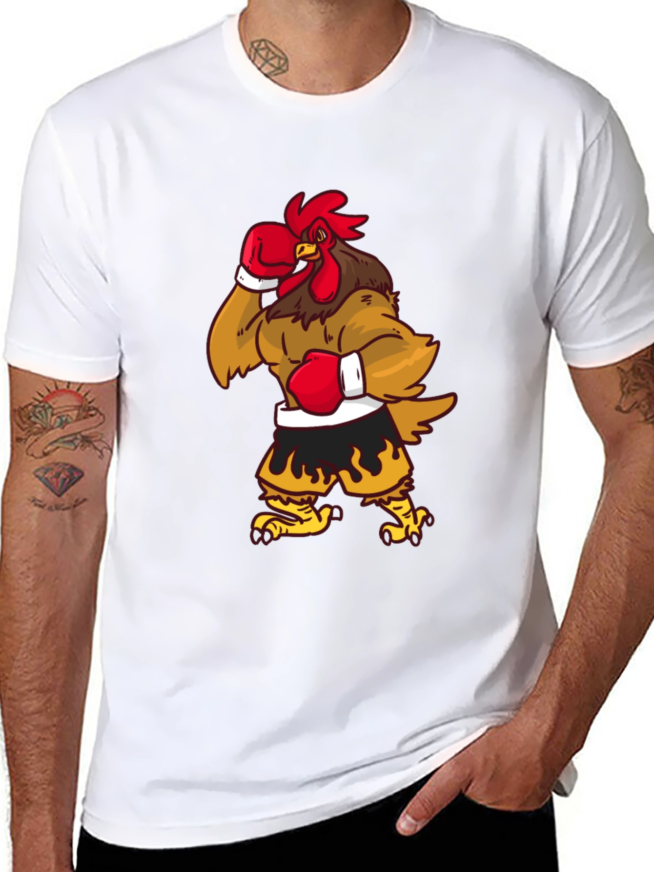 Black Rooster Boxer Black T-Shirt view 8