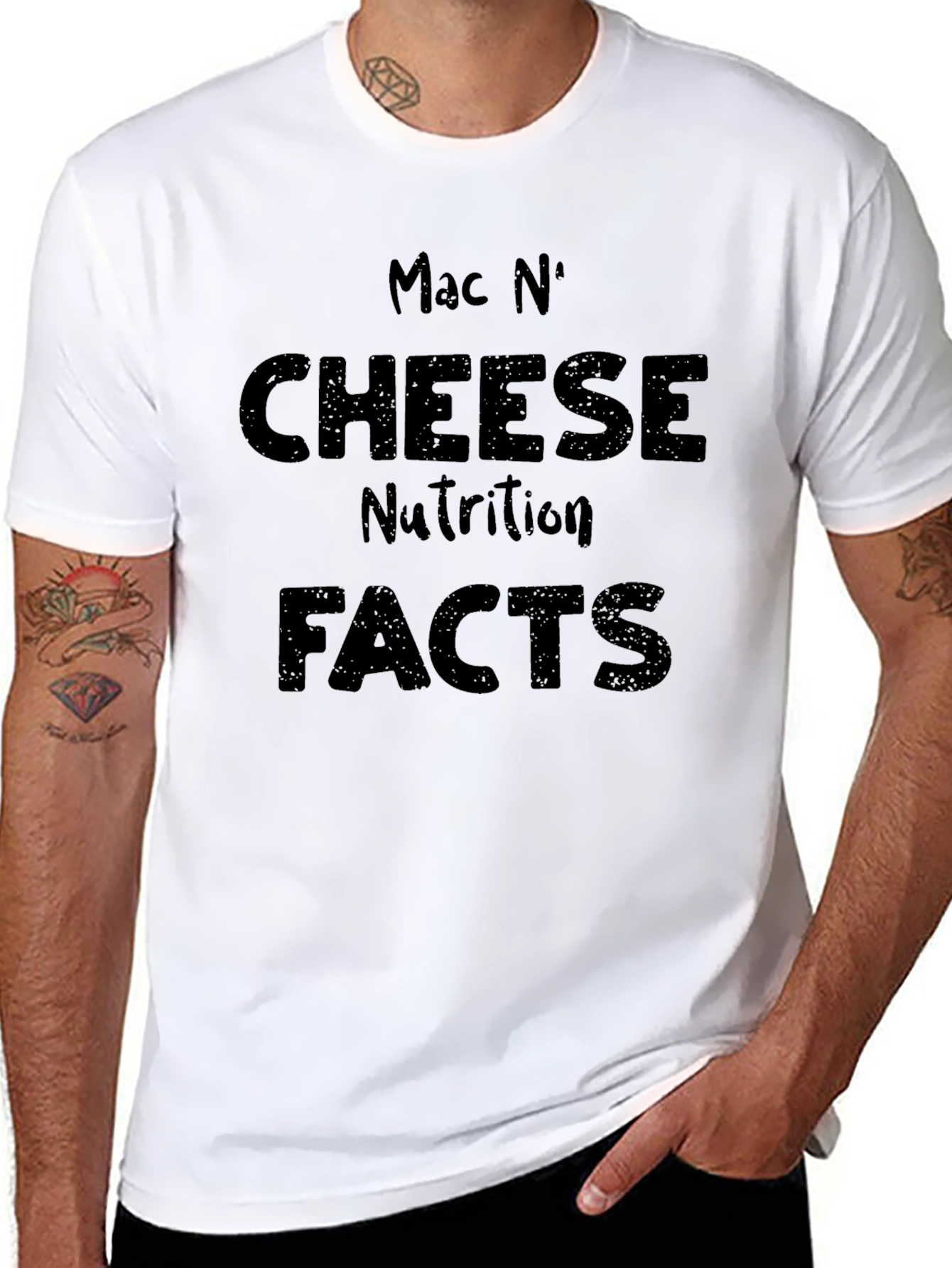 Black Mac N' Cheese Nutrition Facts Graphic Tee view 8