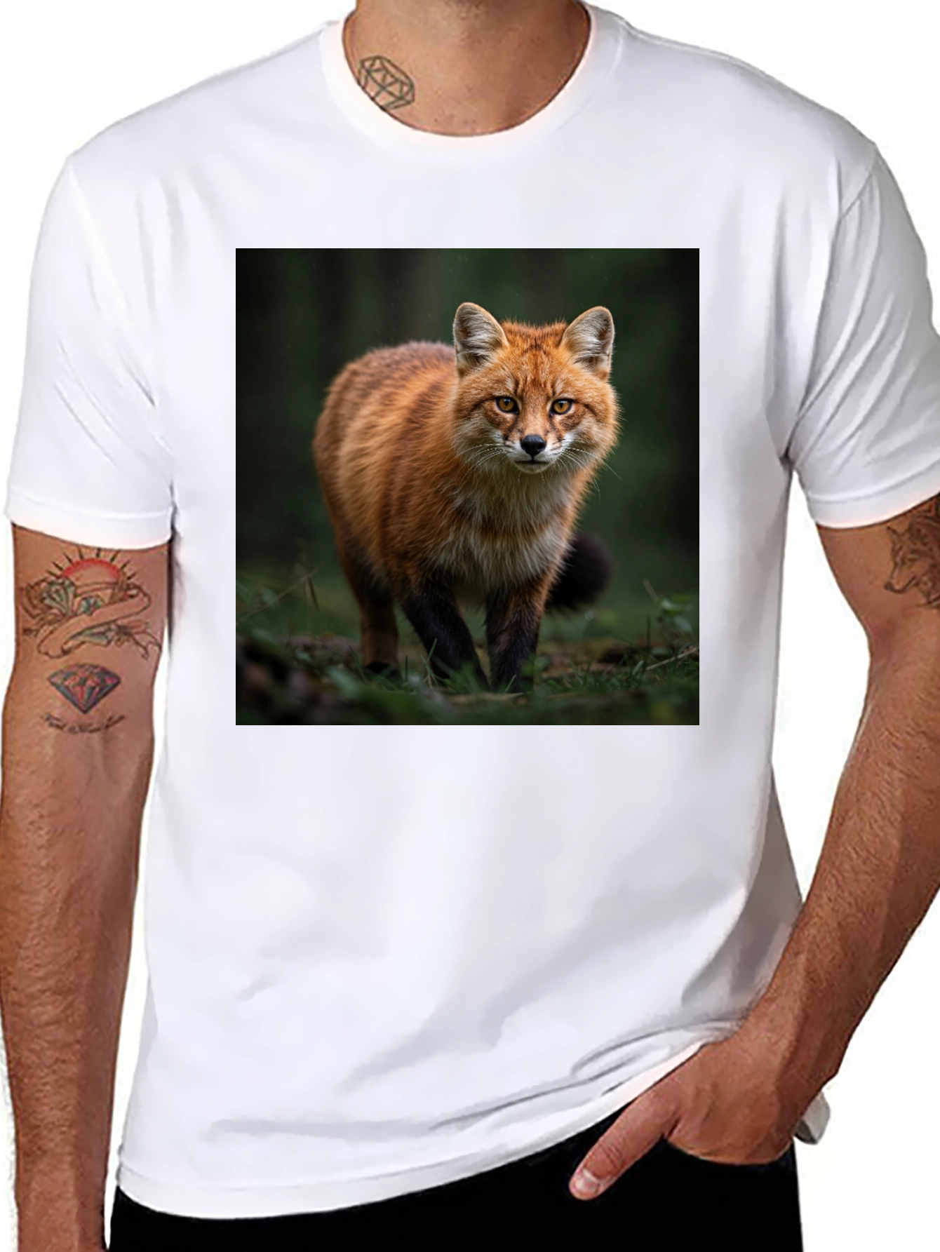 Black Fox Graphic T-Shirt - Nature Lover Tee view 8