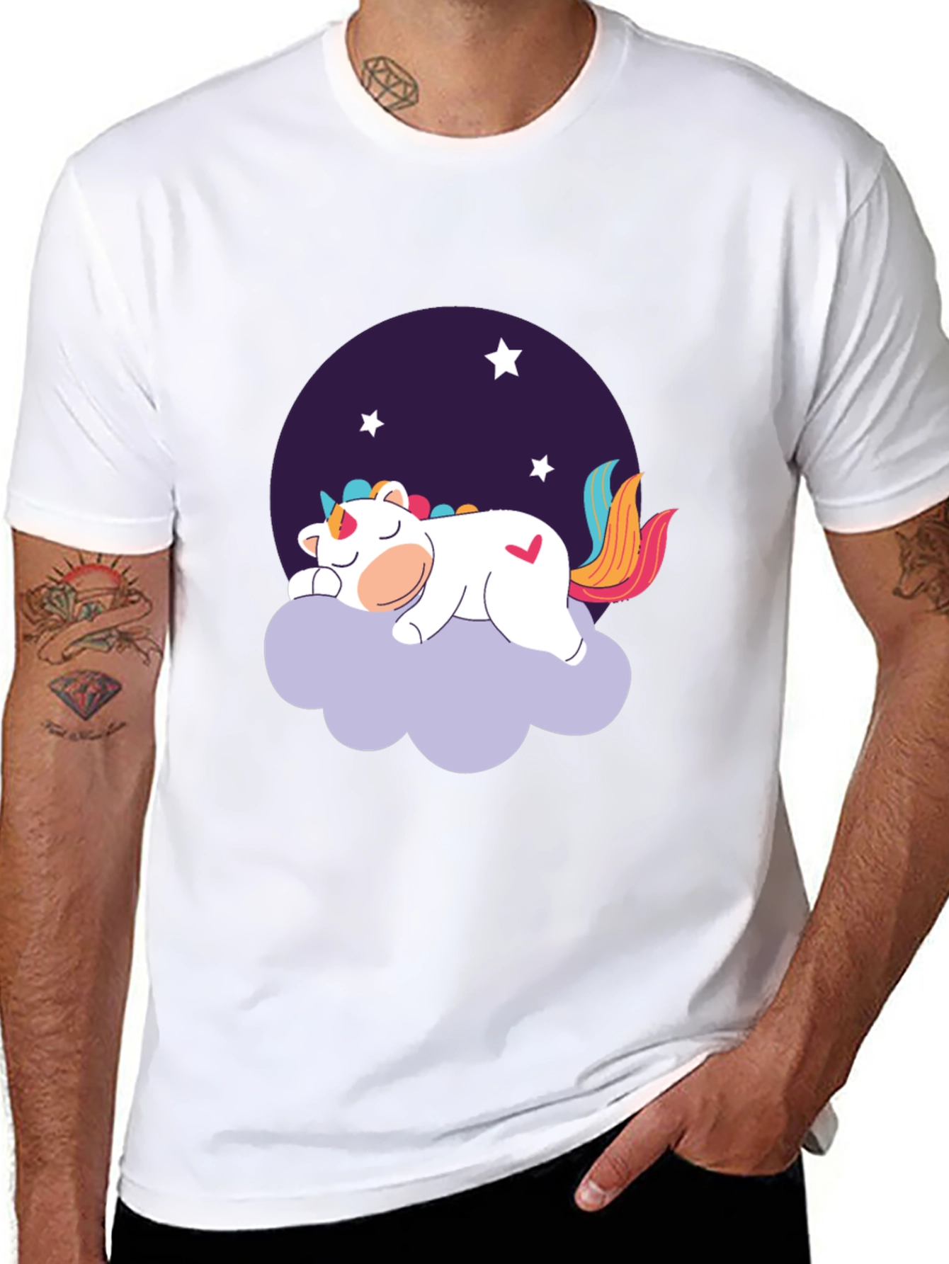 Black Unicorn Dreams Black T-Shirt view 8