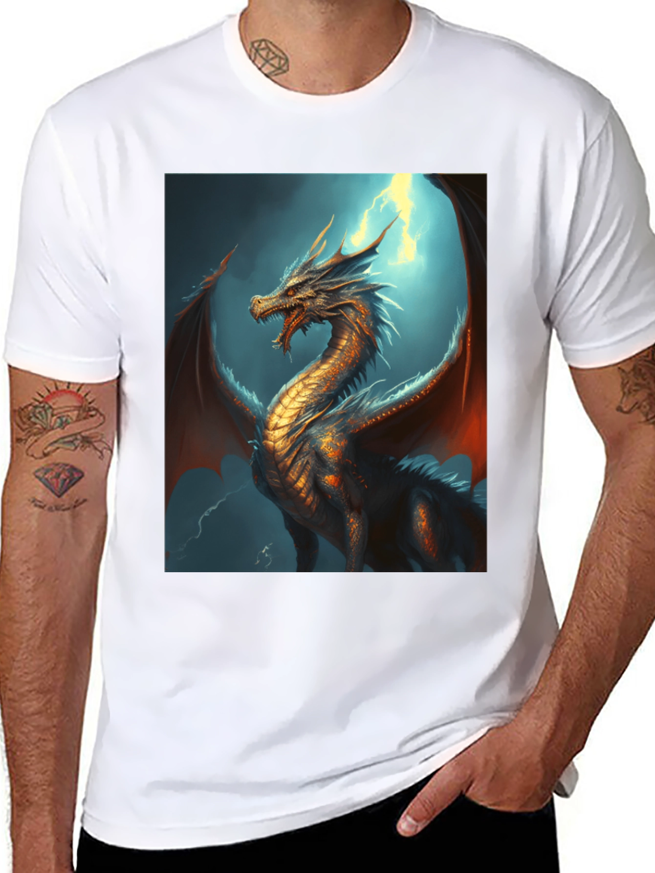 Black Dragon Graphic Tee - Fantasy Style view 8