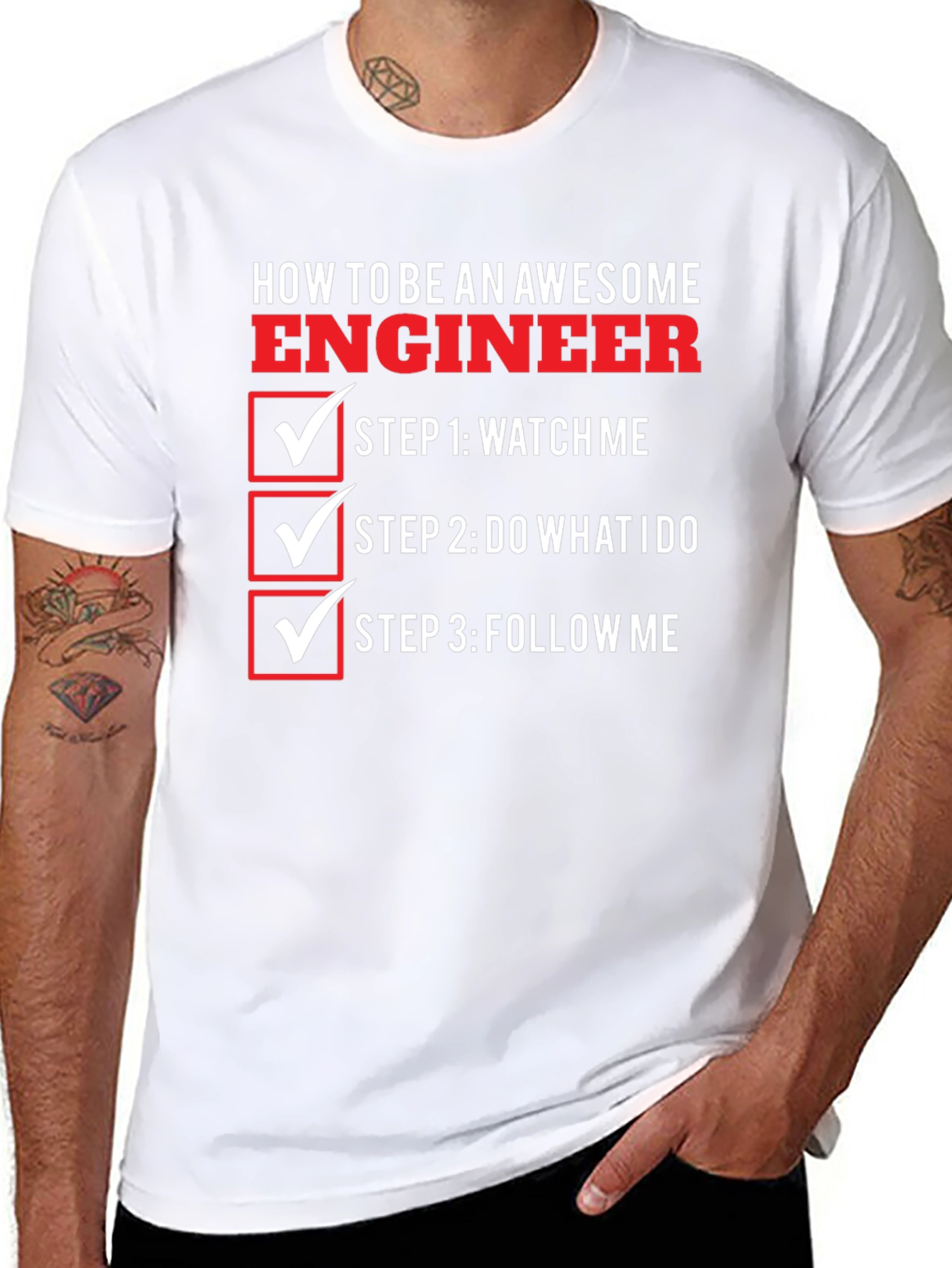 Black Awesome Engineer T-Shirt - Funny Engineering Gift view 8