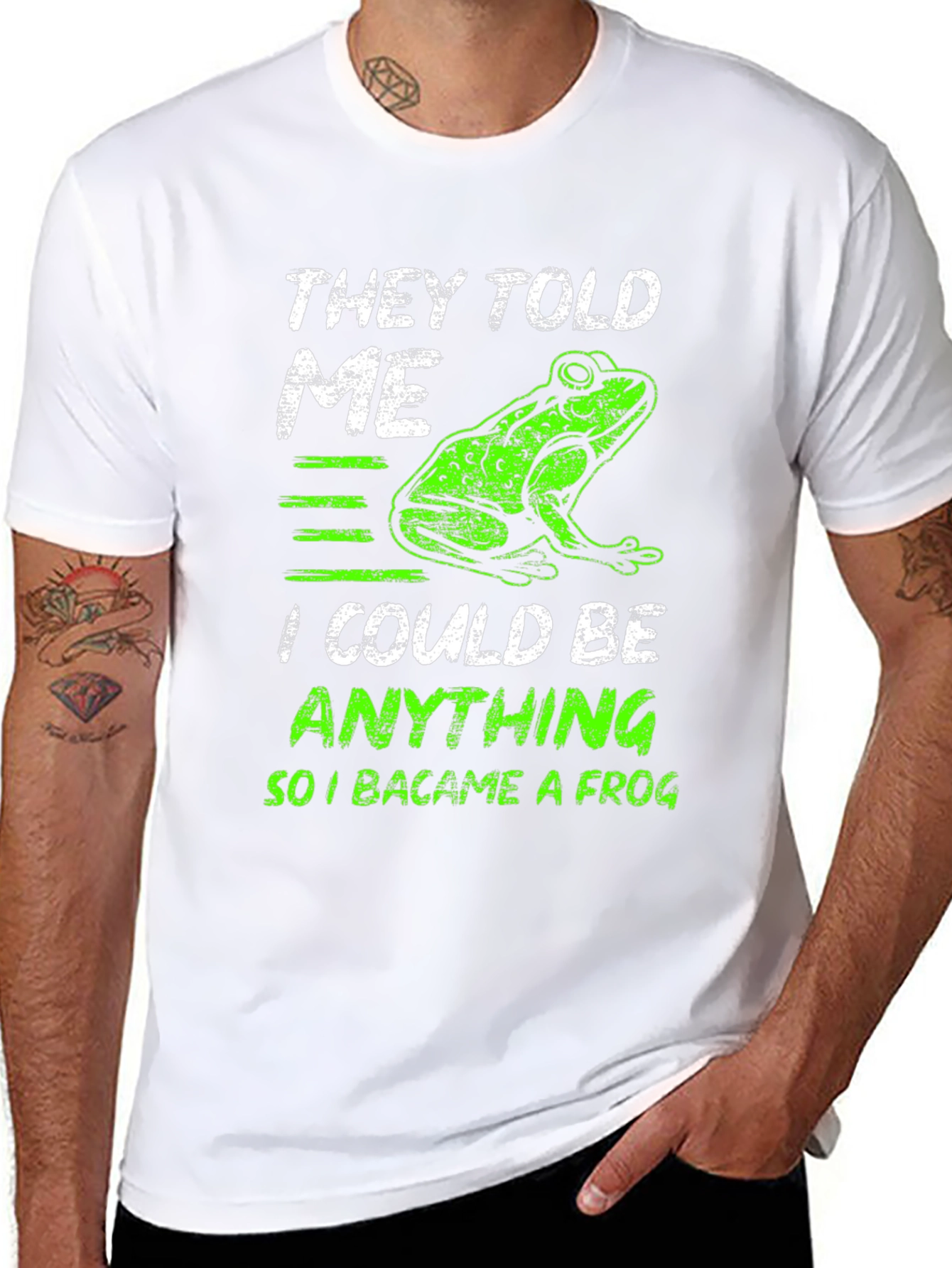 Black They Told Me I Could Be Anything Frog T-Shirt view 8