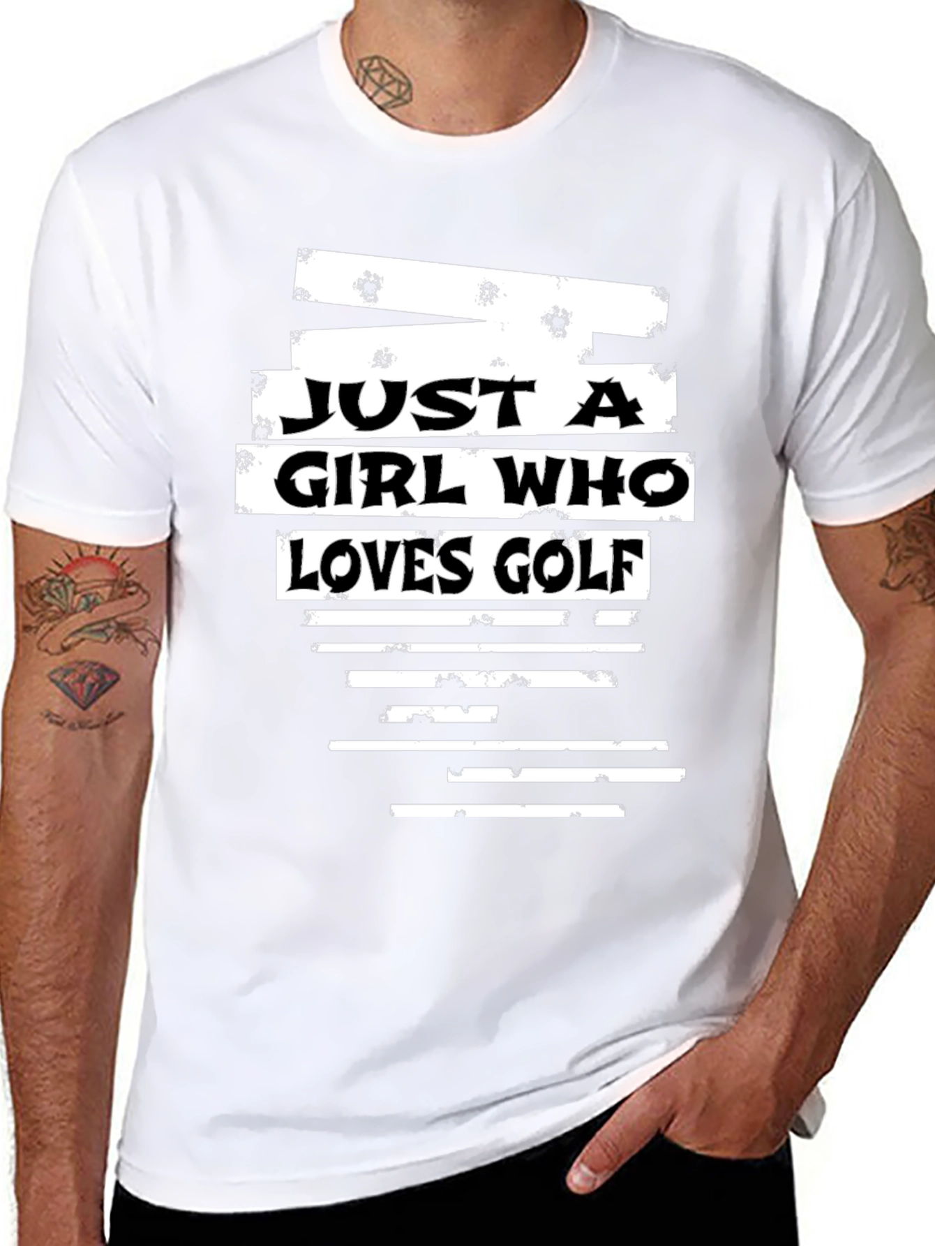 Black Just a Girl Who Loves Golf T-Shirt view 8