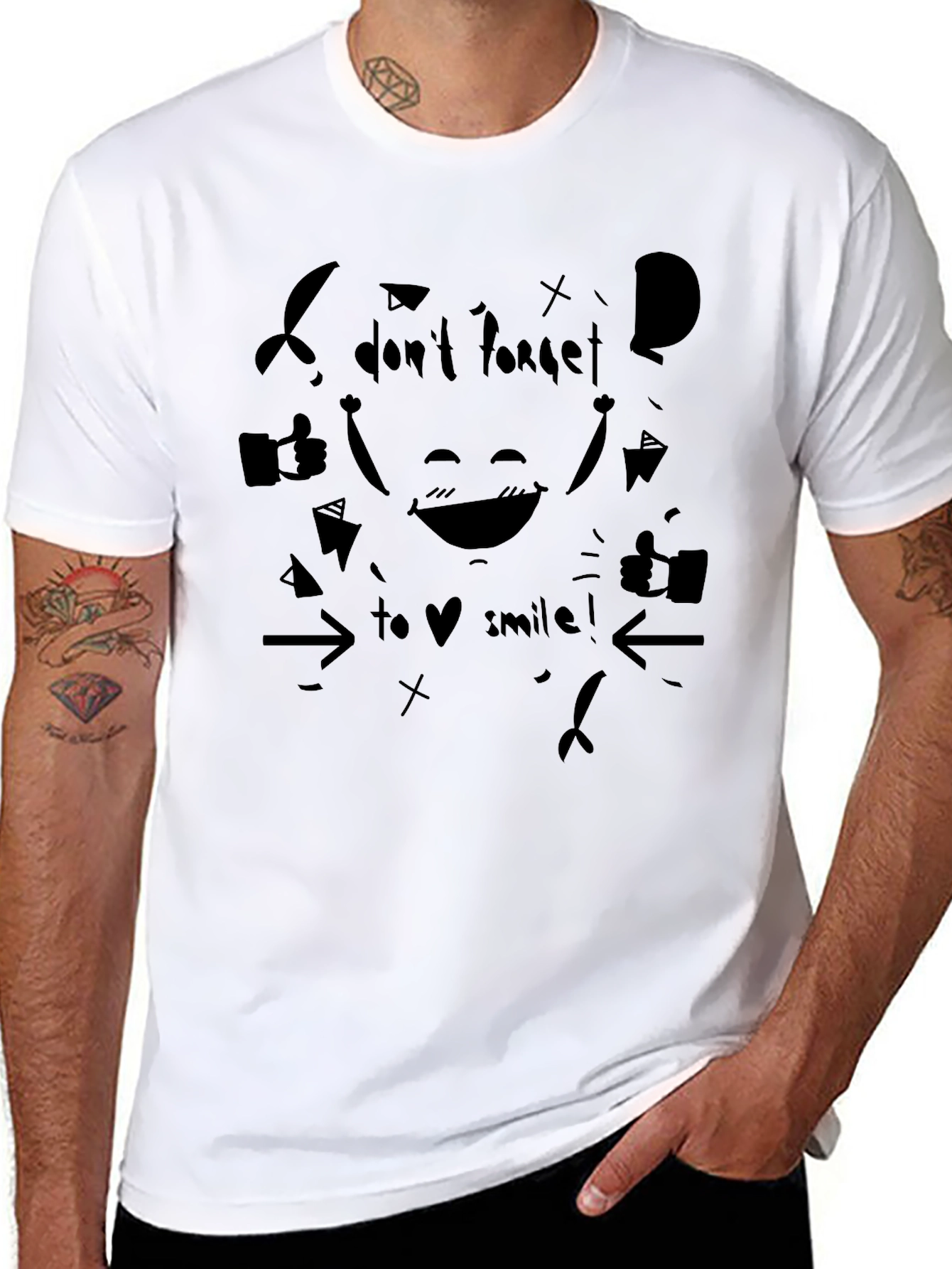 Black Black "Don't Forget to Smile!" Graphic Tee view 8