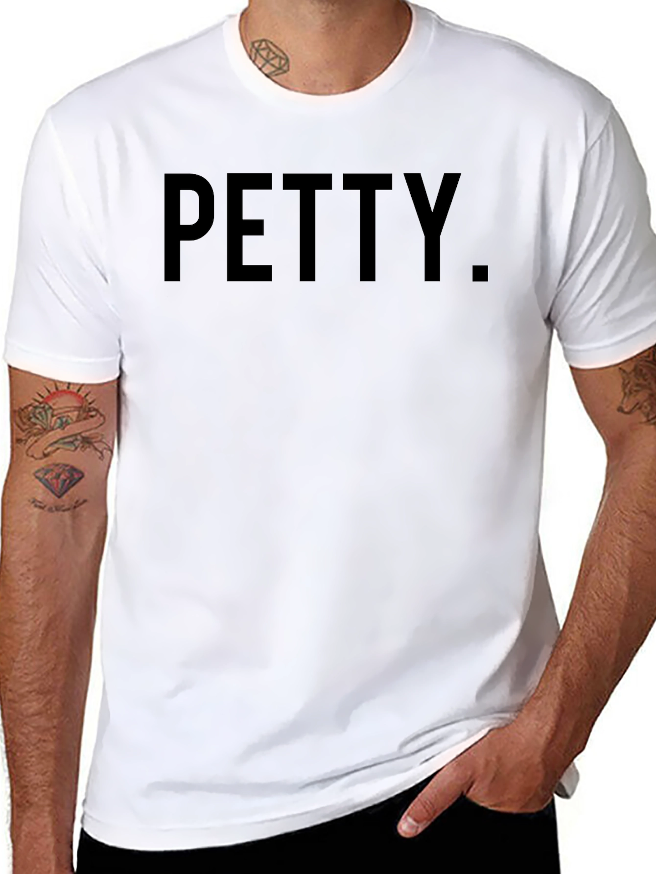 Black Petty T-Shirt - Minimalist Crew Neck Tee view 8