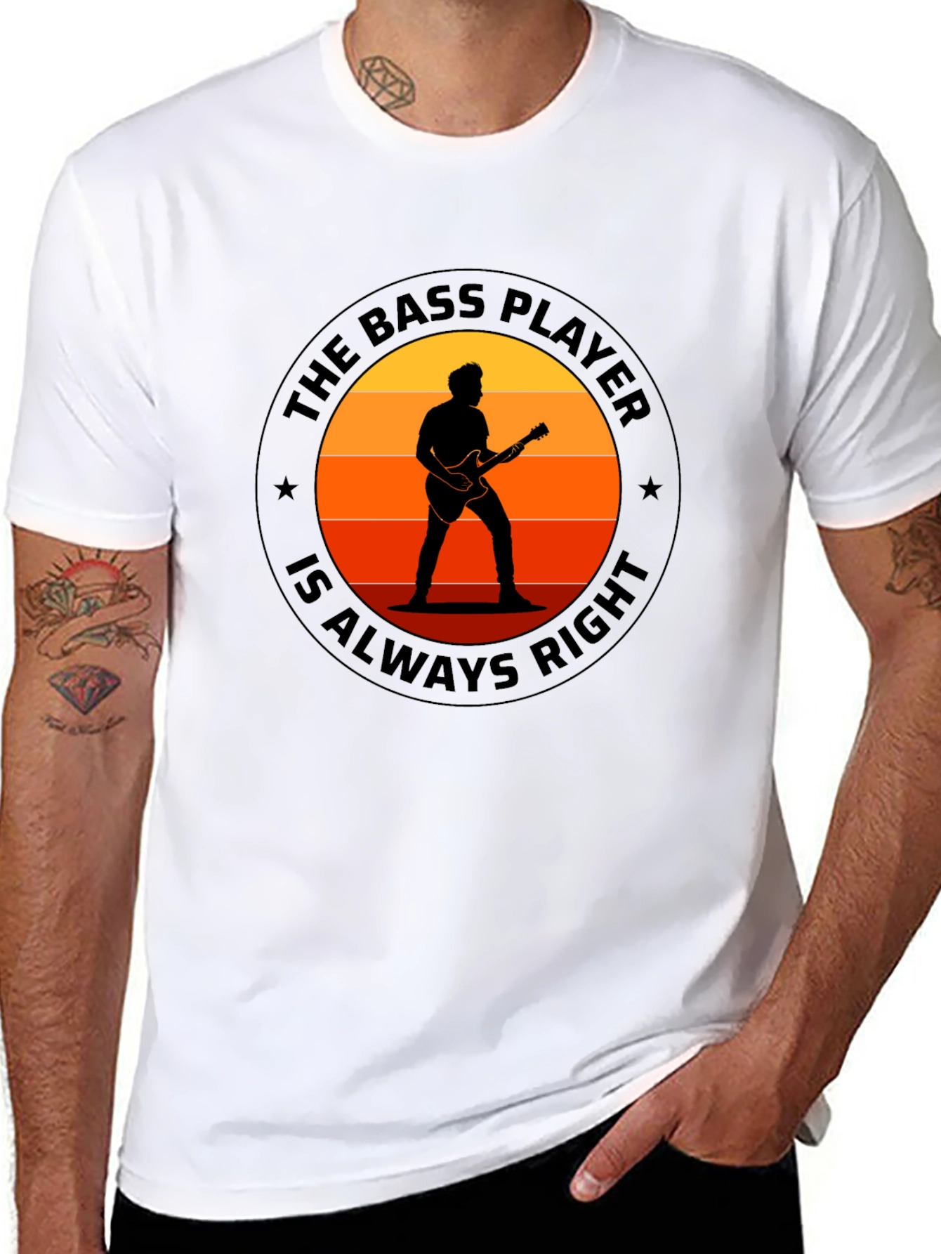 Black Bass Player Always Right Black T-Shirt view 8