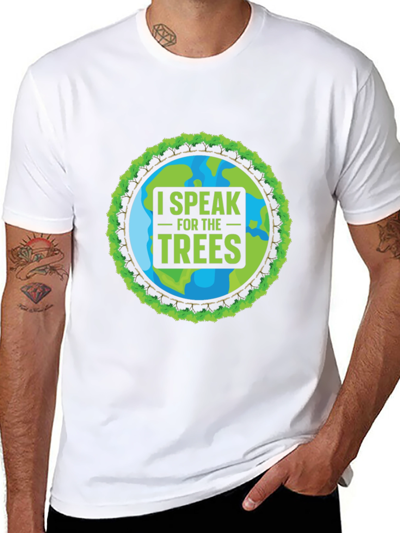 Black I Speak for the Trees Graphic T-Shirt view 8