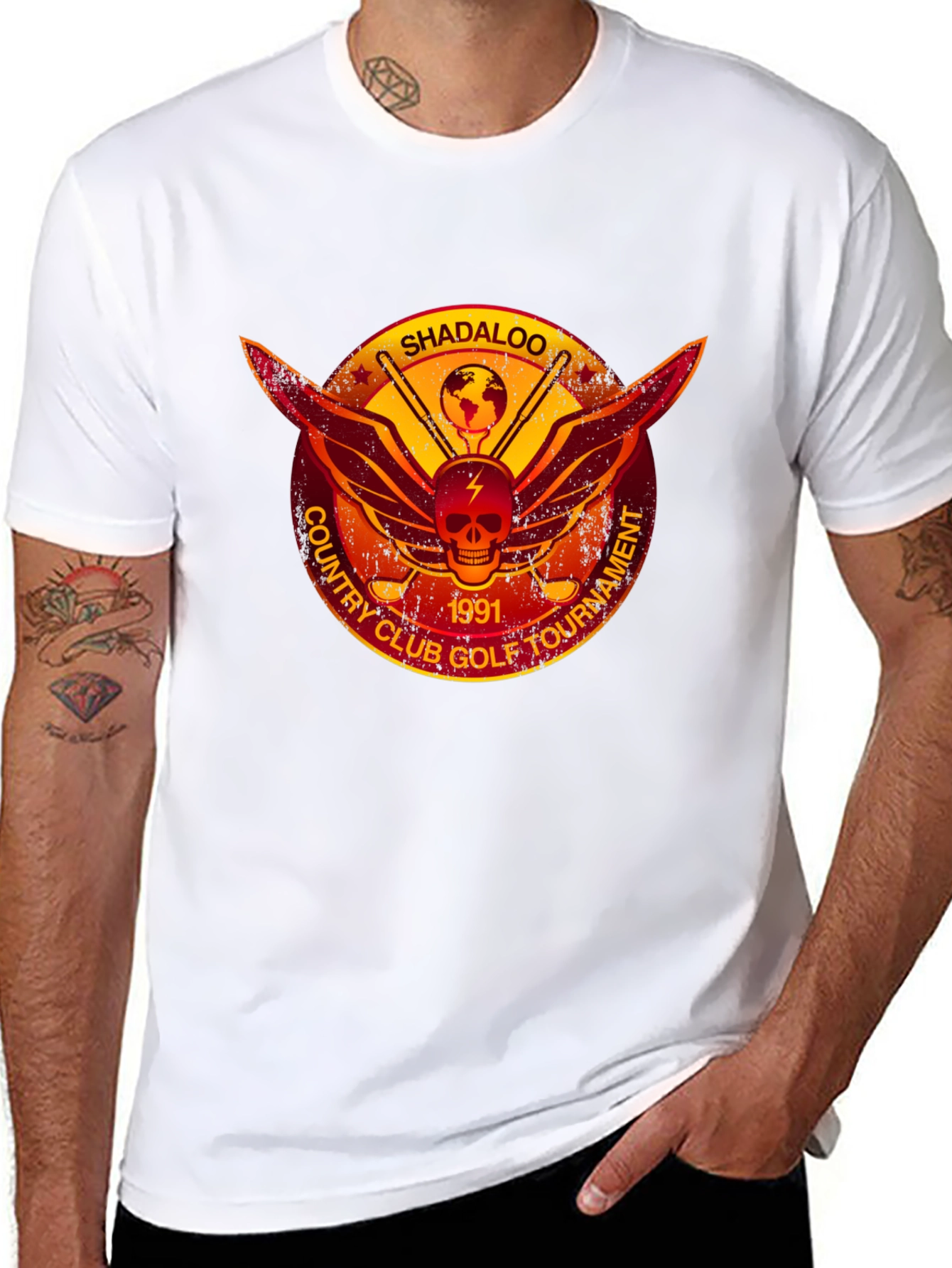 Black Shadaloo Country Club Golf Tournament T-Shirt view 8