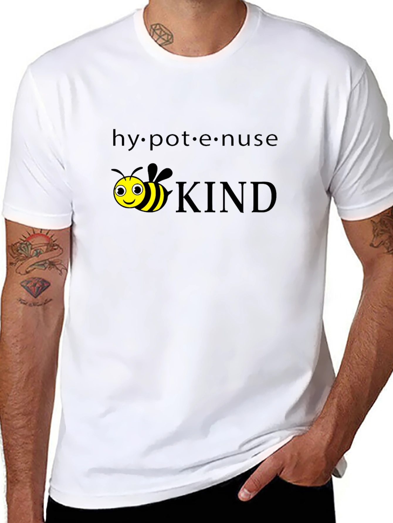 Black Bee Kind T-Shirt - Funny Math Pun view 8