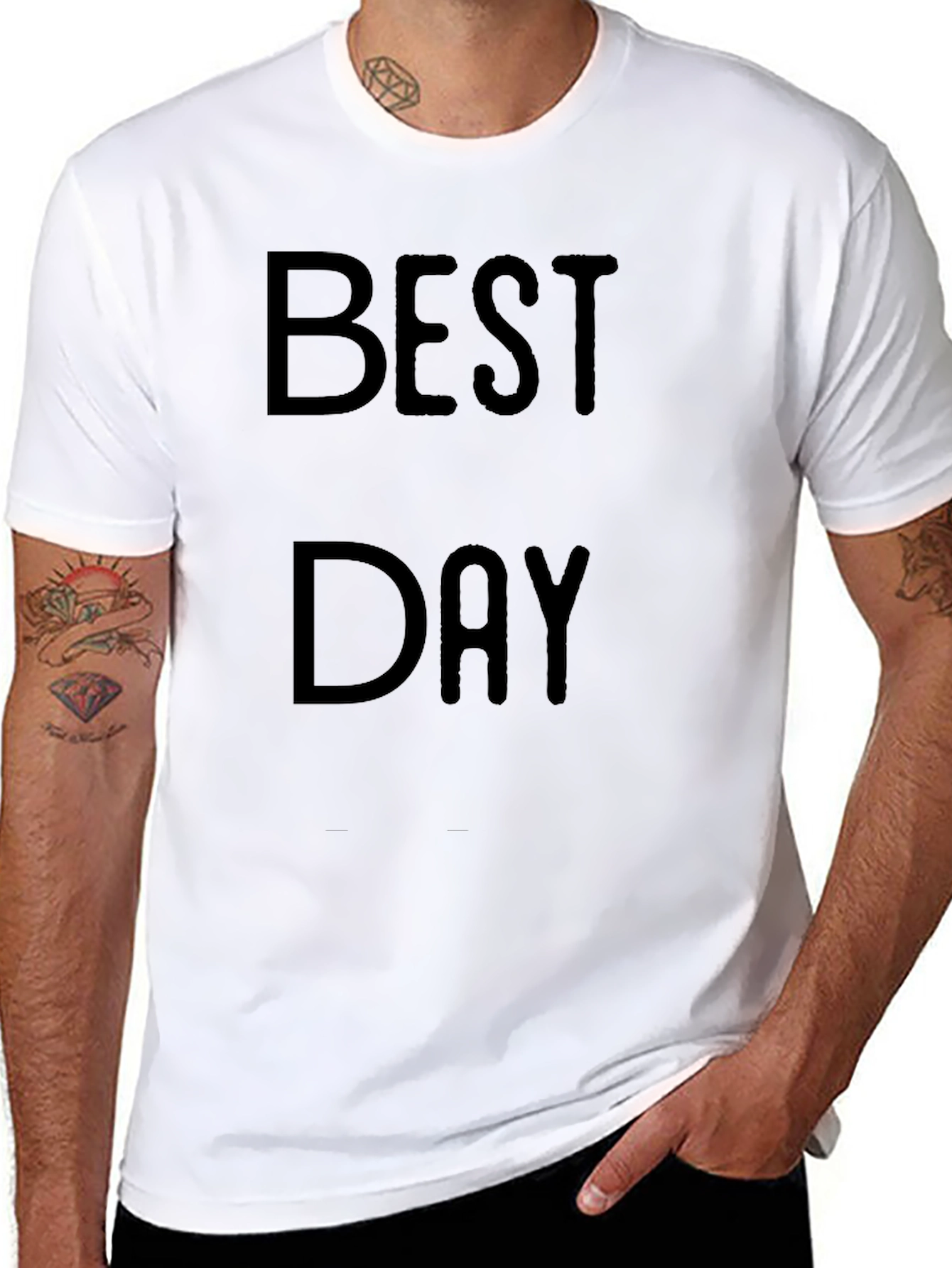 Black Best Day Black Graphic Tee Shirt view 8
