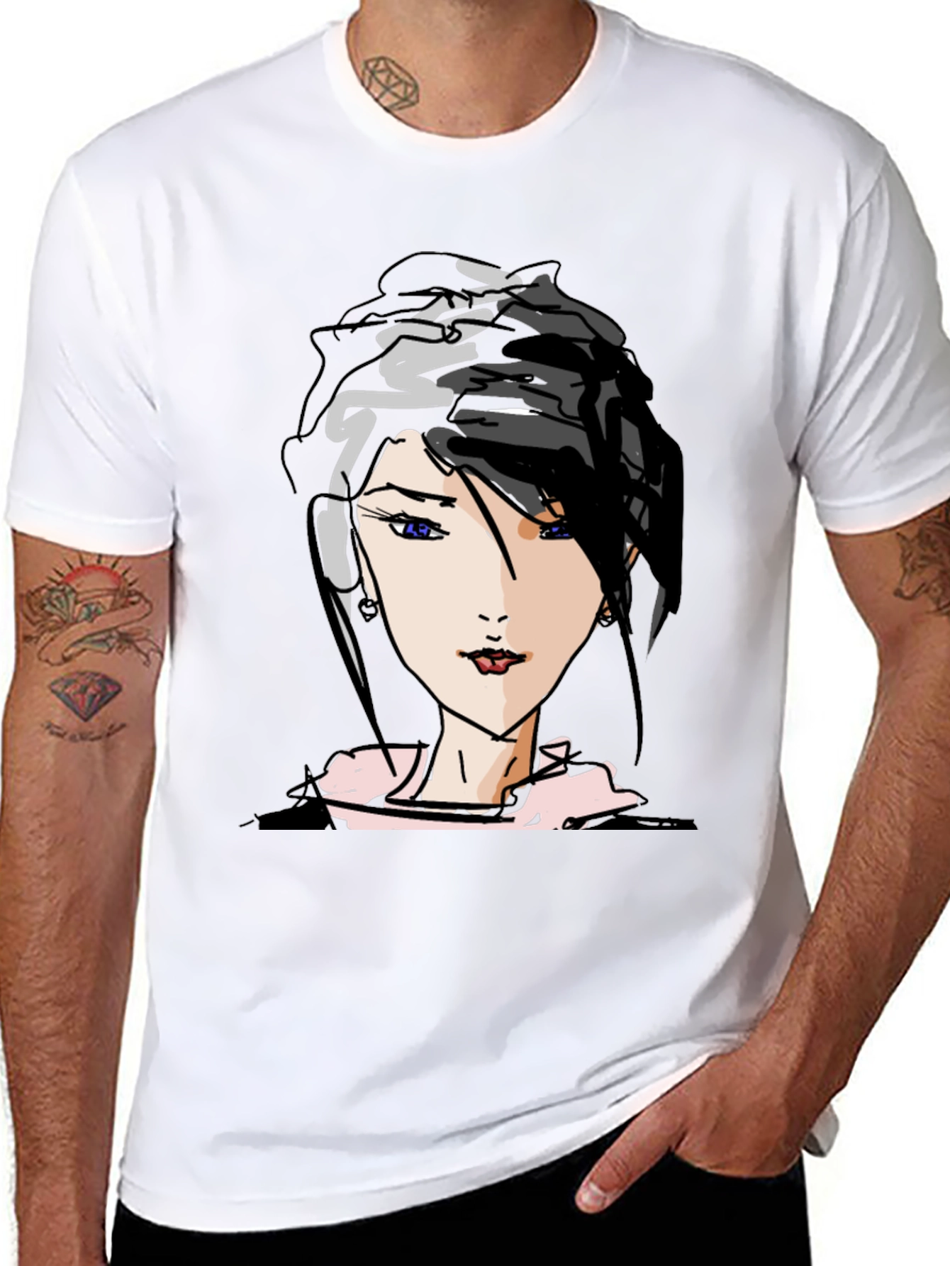 Black Anime Girl Graphic Tee - Trendy Black T-Shirt view 8