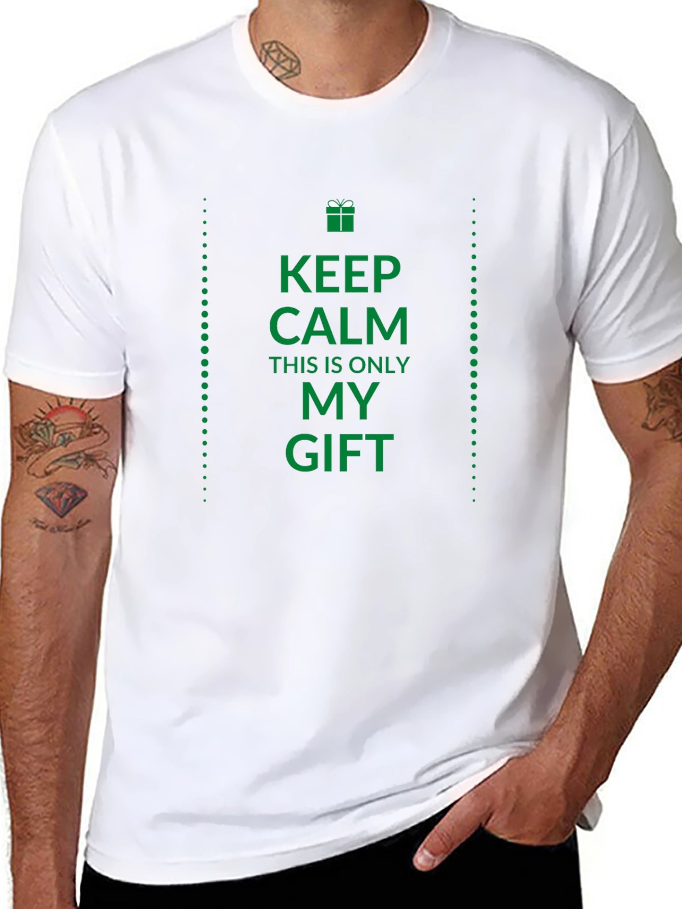 Black Keep Calm, It's Only My Gift Tee view 8