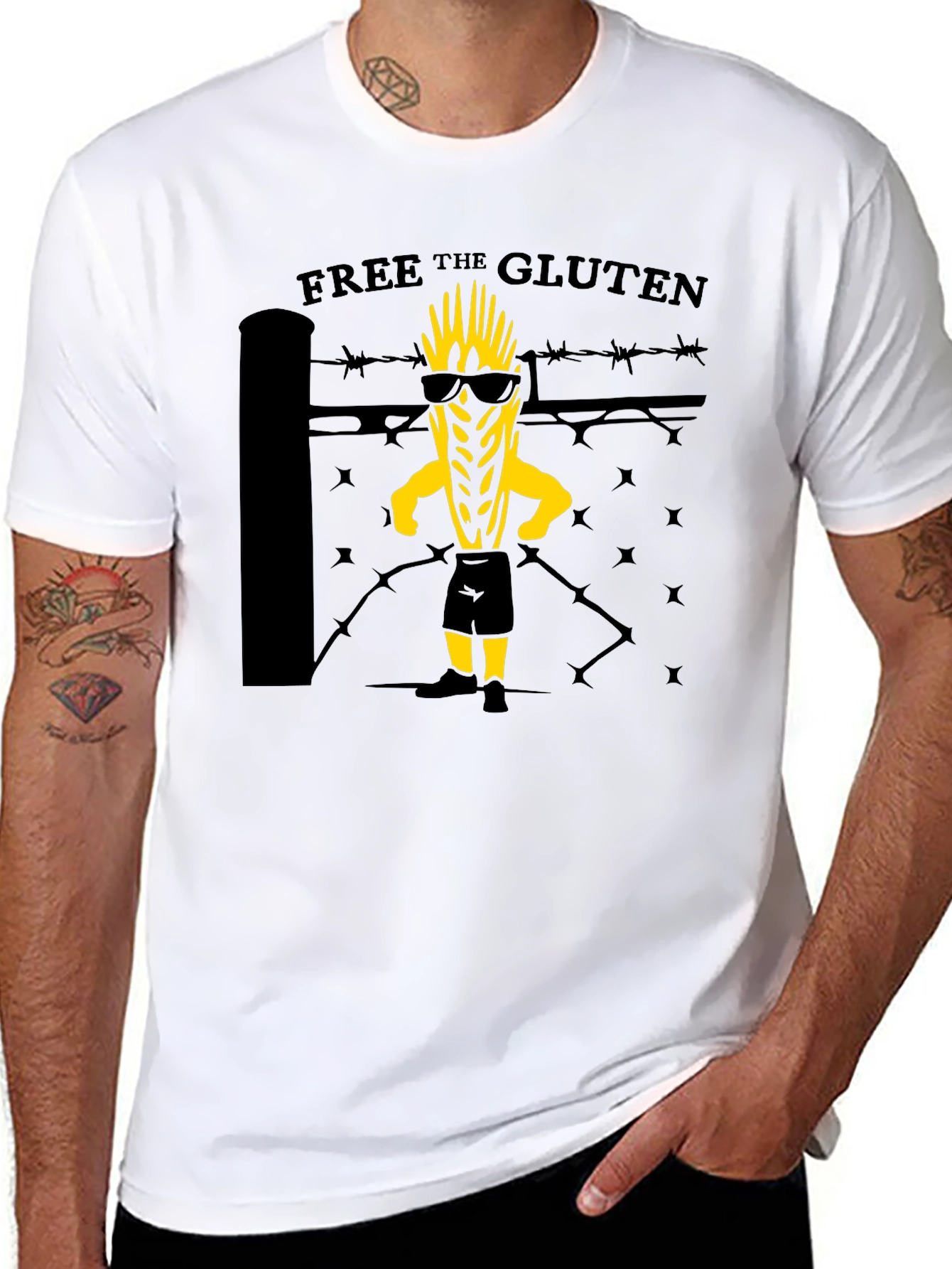 Black Free the Gluten Graphic T-Shirt view 8