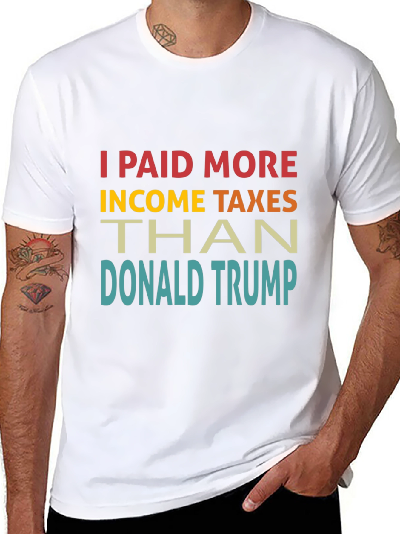 Black I Paid More Income Taxes Than Donald Trump T-Shirt view 8