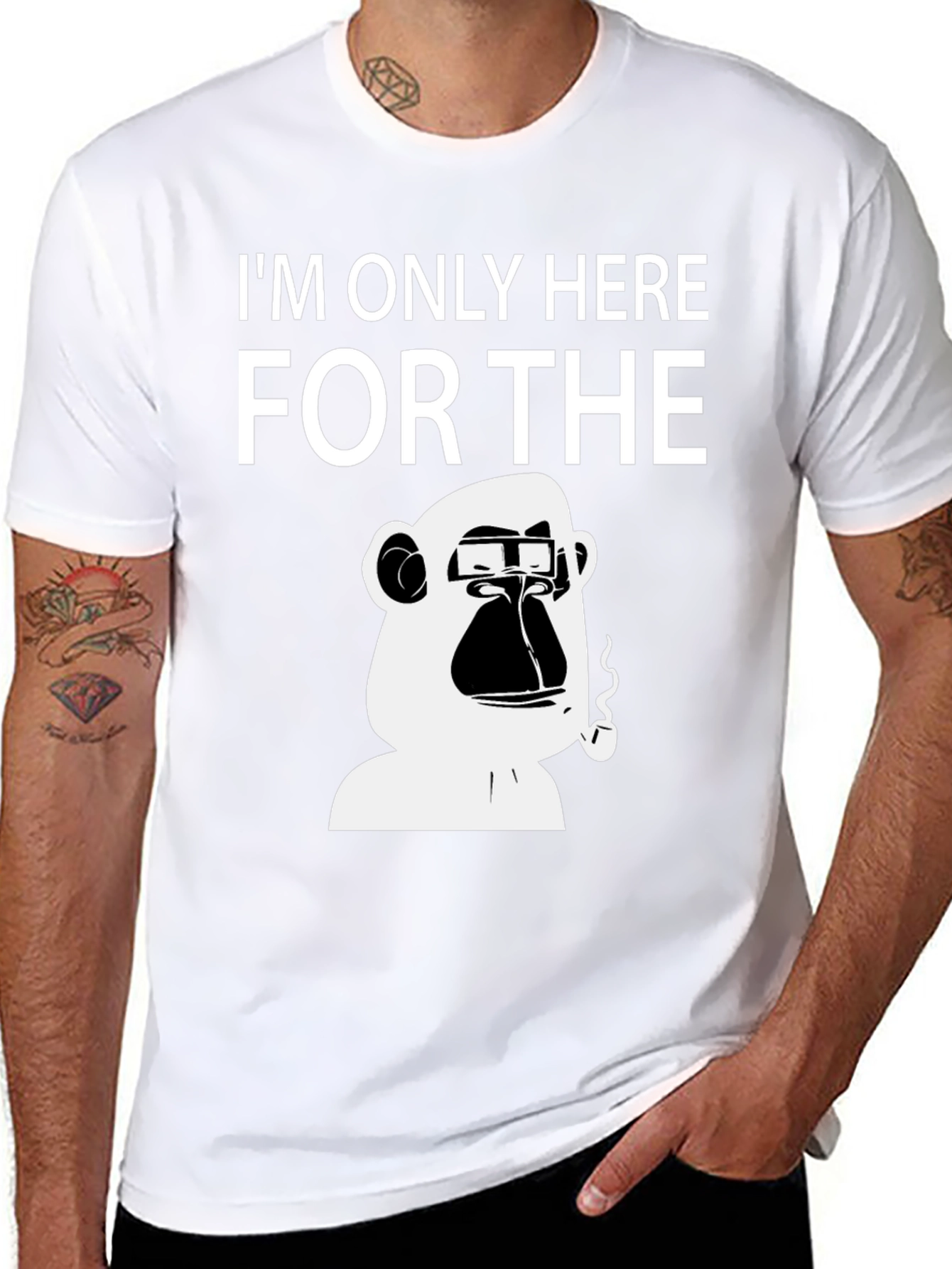 Black I'm Only Here for the Ape T-Shirt view 8
