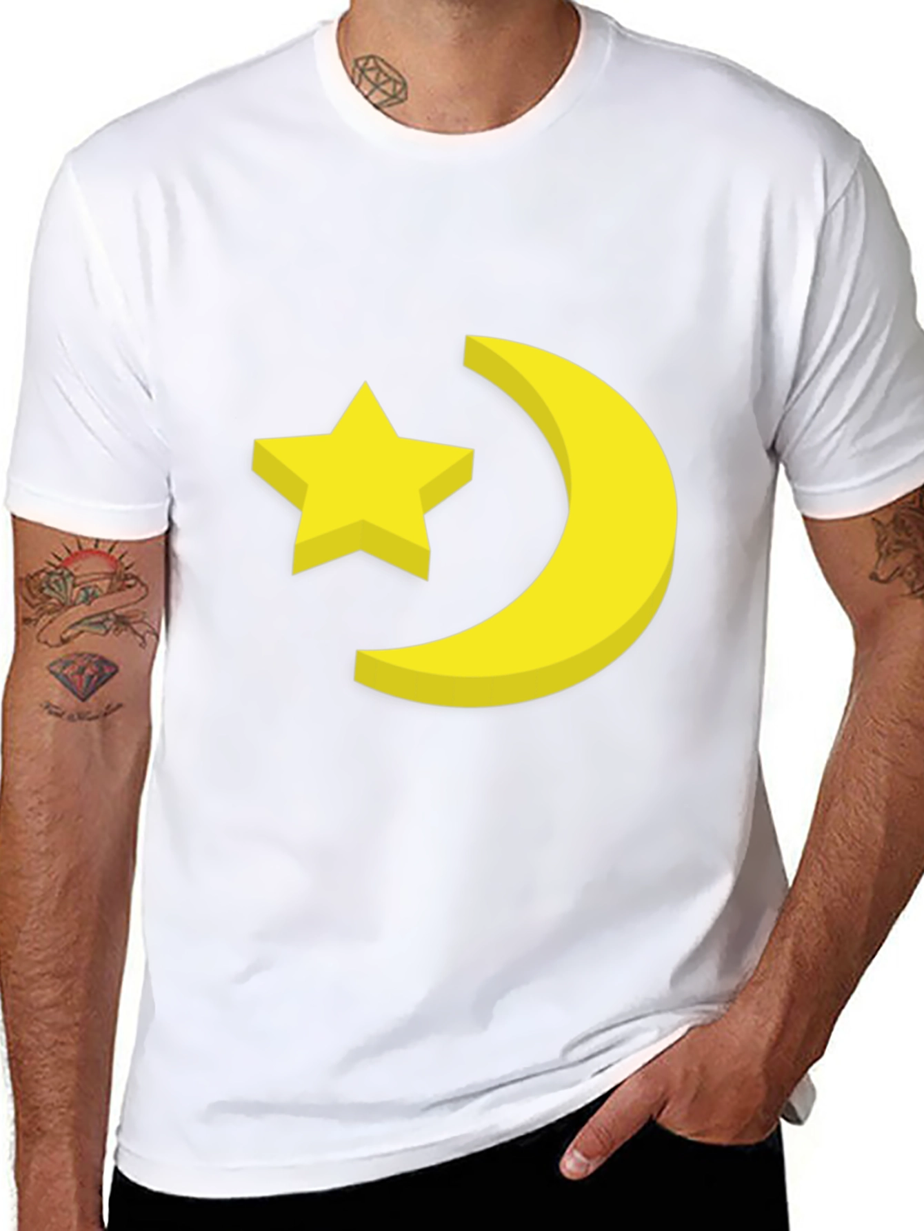 Black Star & Moon Graphic Tee - Stylish Black T-Shirt view 8