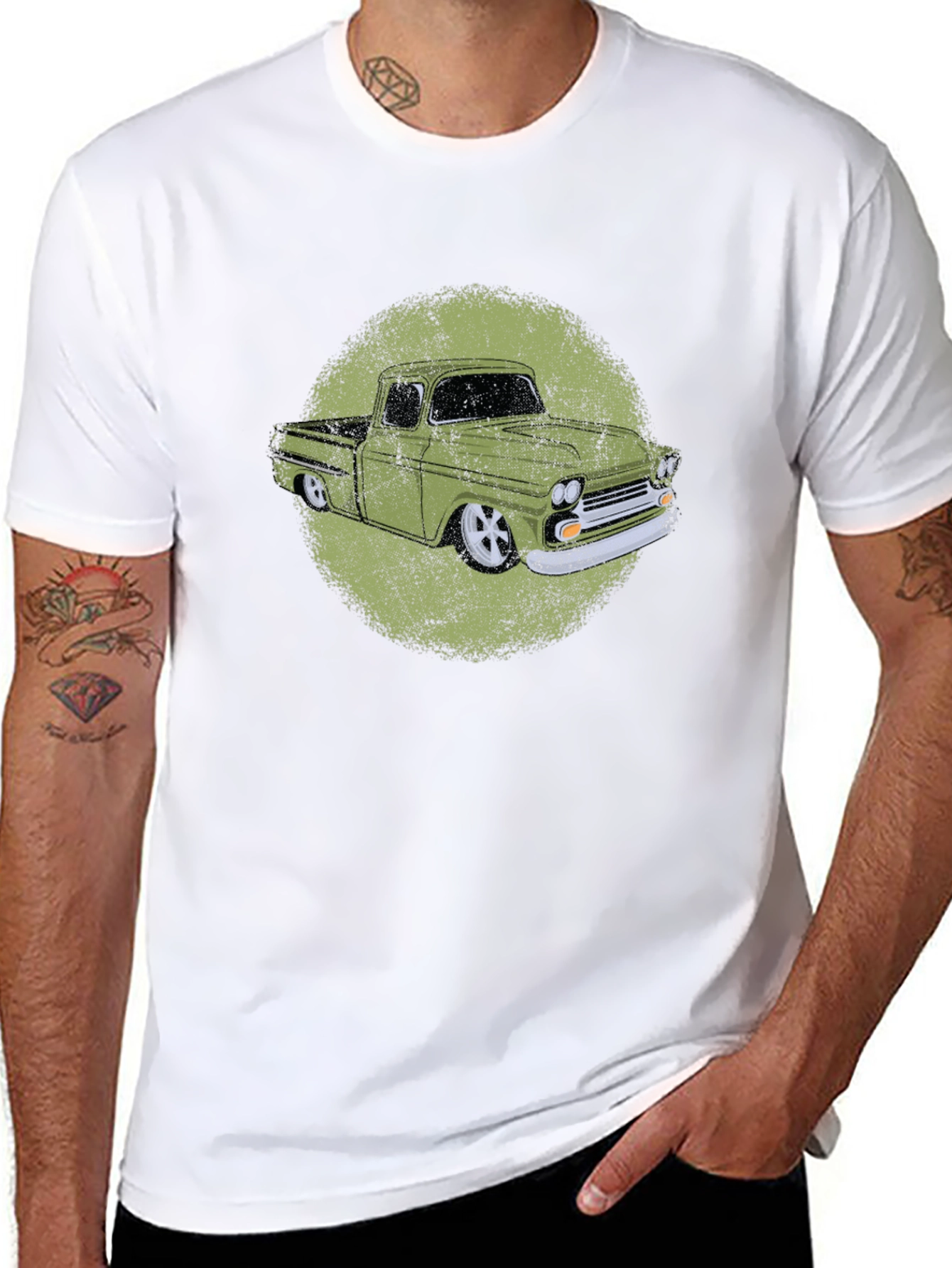 Black Vintage Truck Graphic T-Shirt - Black view 8