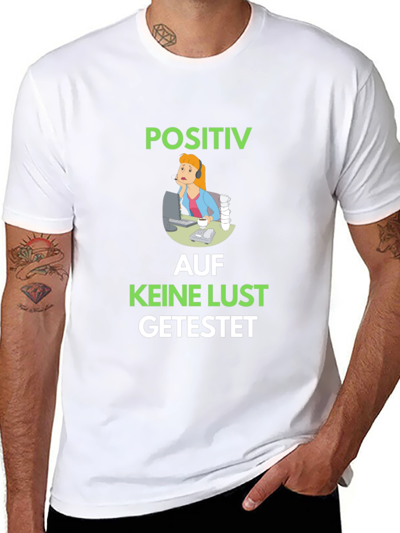 Black Positiv Auf Keine Lust Getestet Graphic Tee view 8
