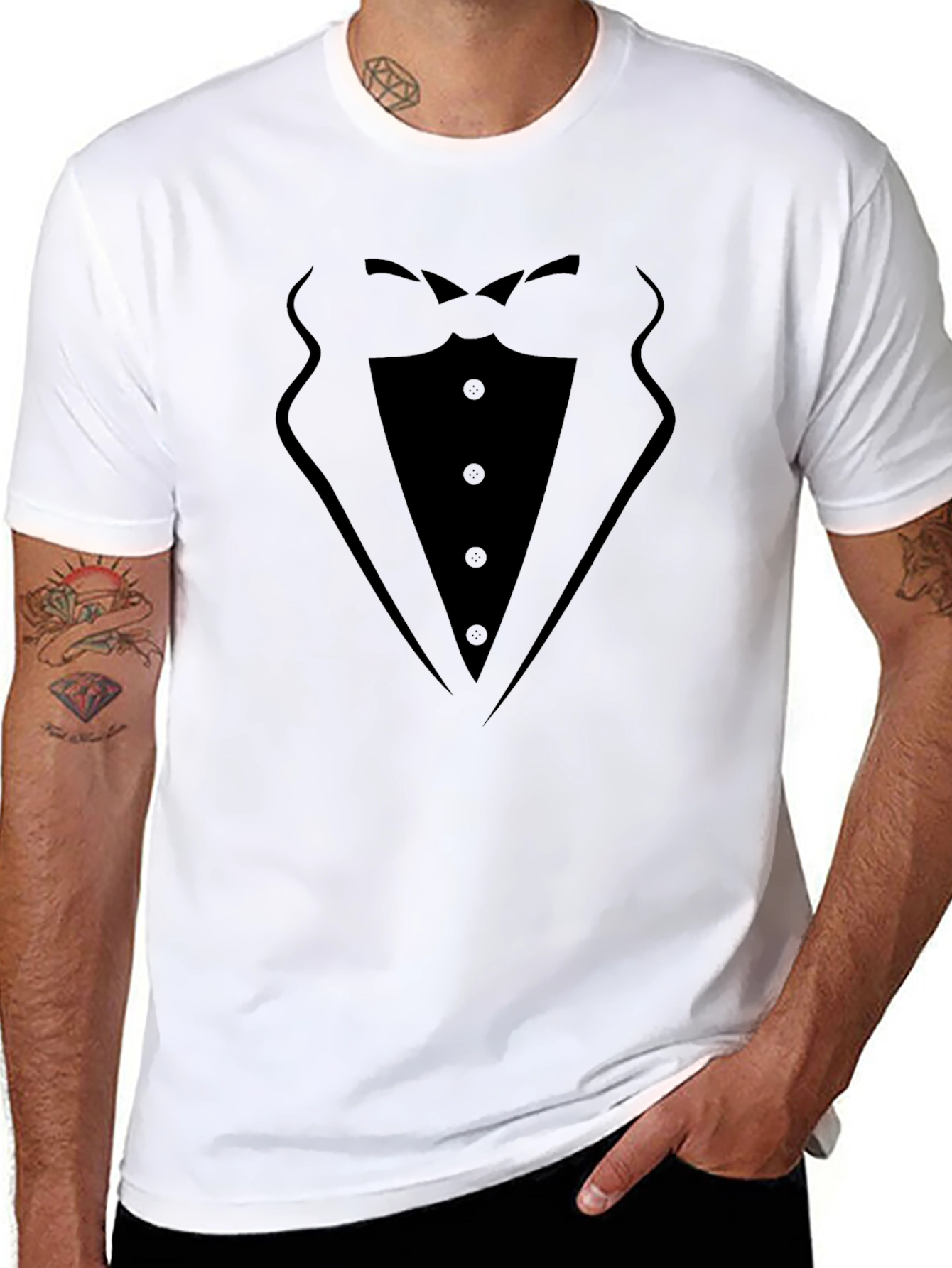 Black Tuxedo Graphic Tee - Formal Fun! view 8
