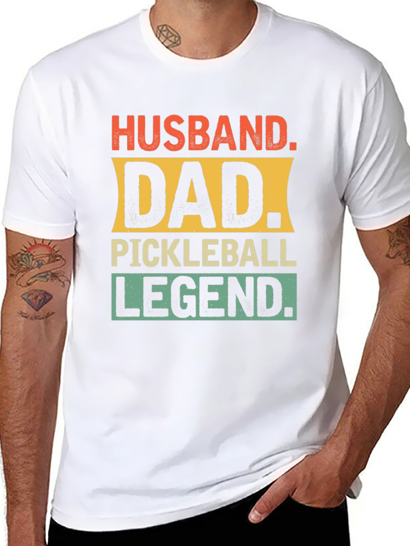 Black Husband Dad Pickleball Legend Graphic Tee view 8