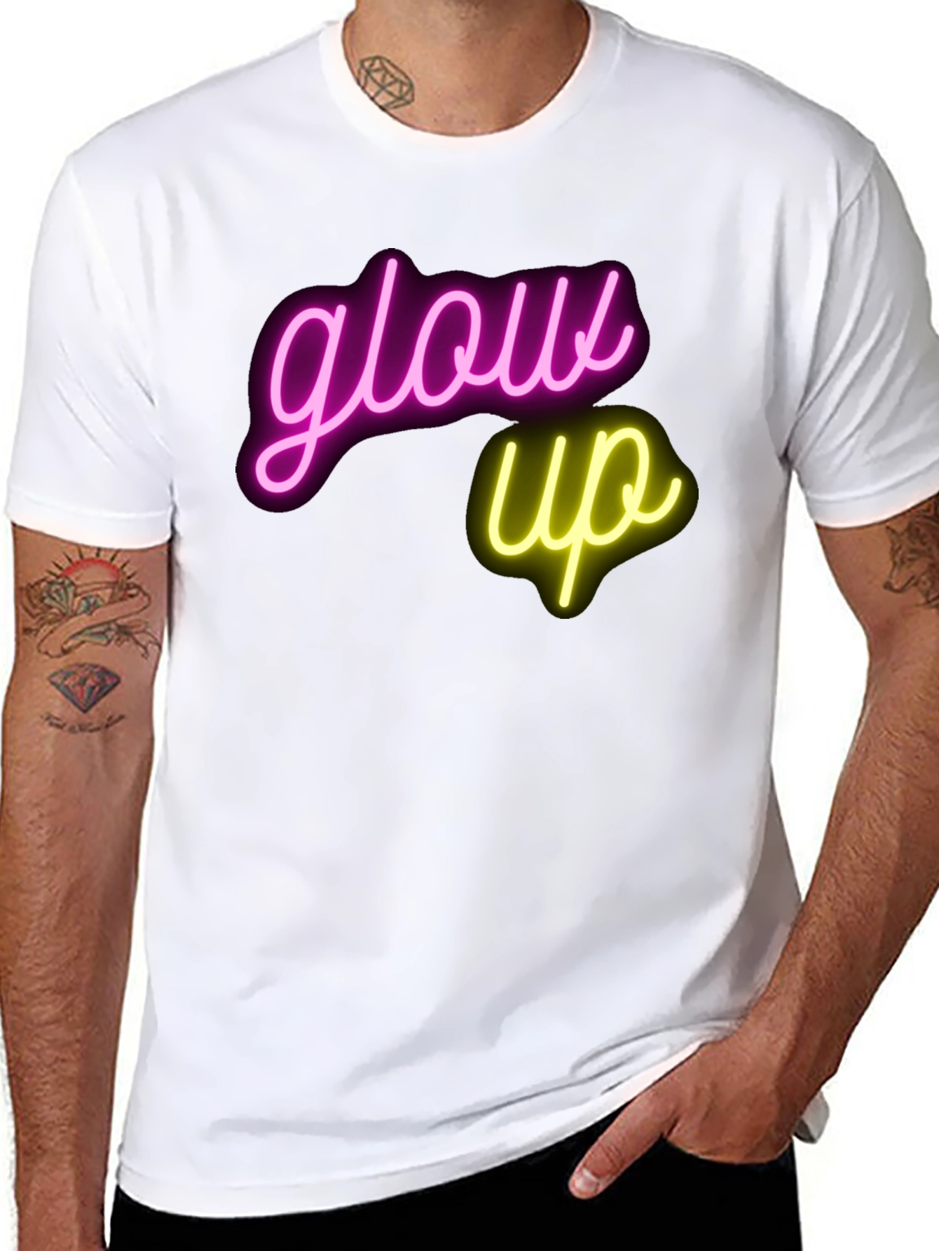 Black Glow Up Graphic T-Shirt - Neon Design view 8