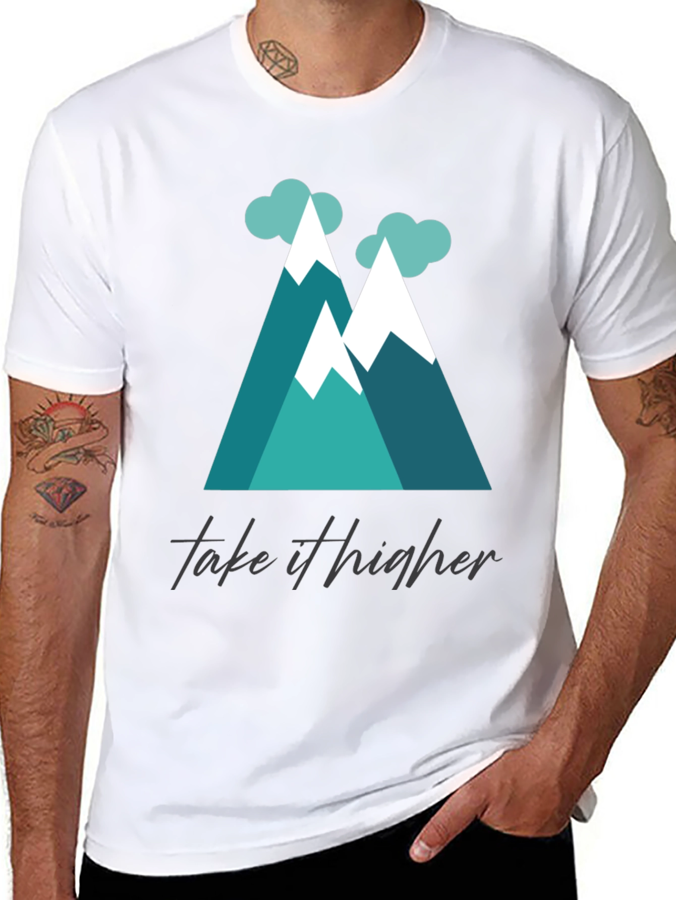 Black Take It Higher Mountain Tee - Black Graphic T-Shirt view 8
