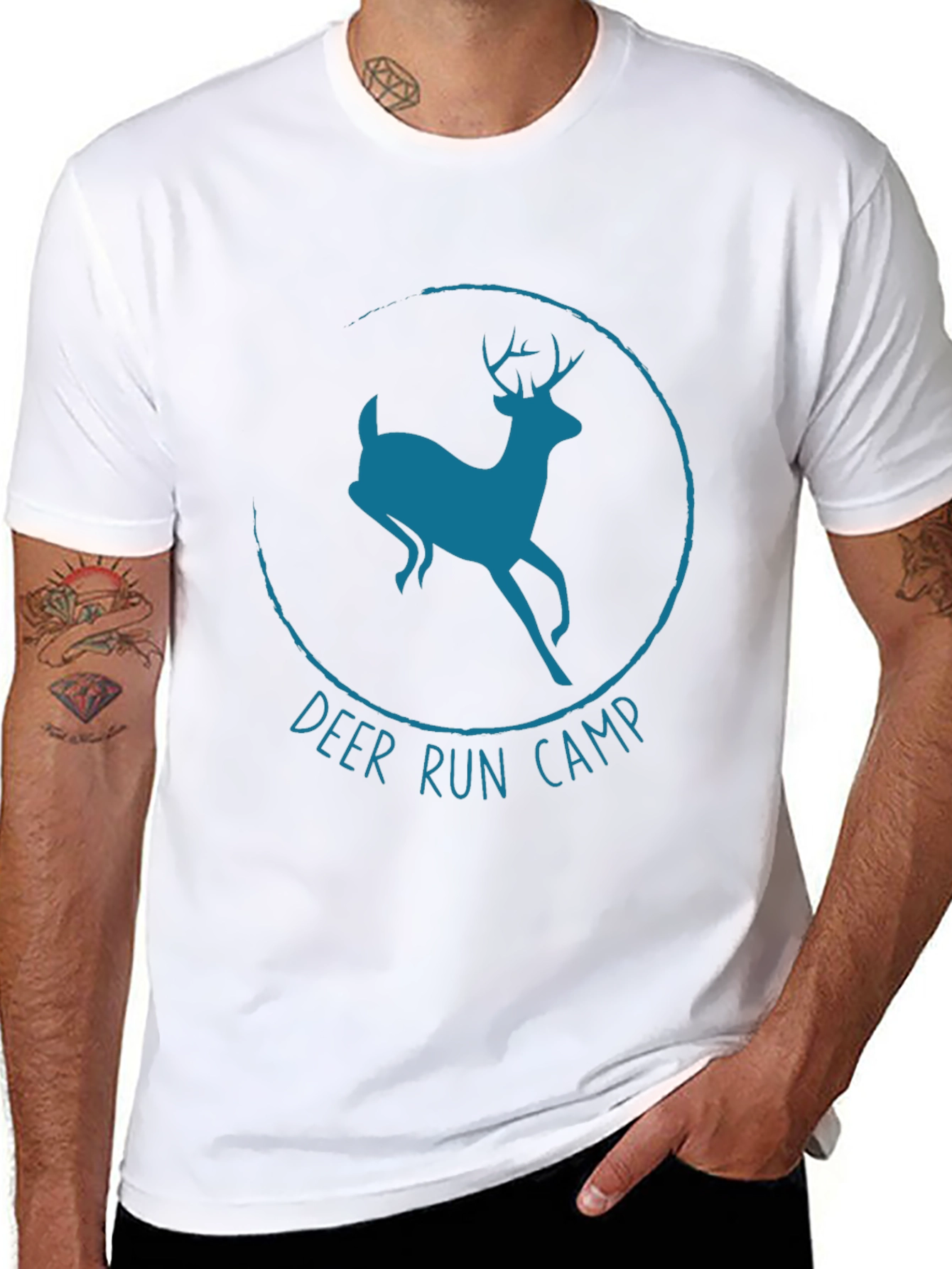Black Deer Run Camp T-Shirt - Black view 8